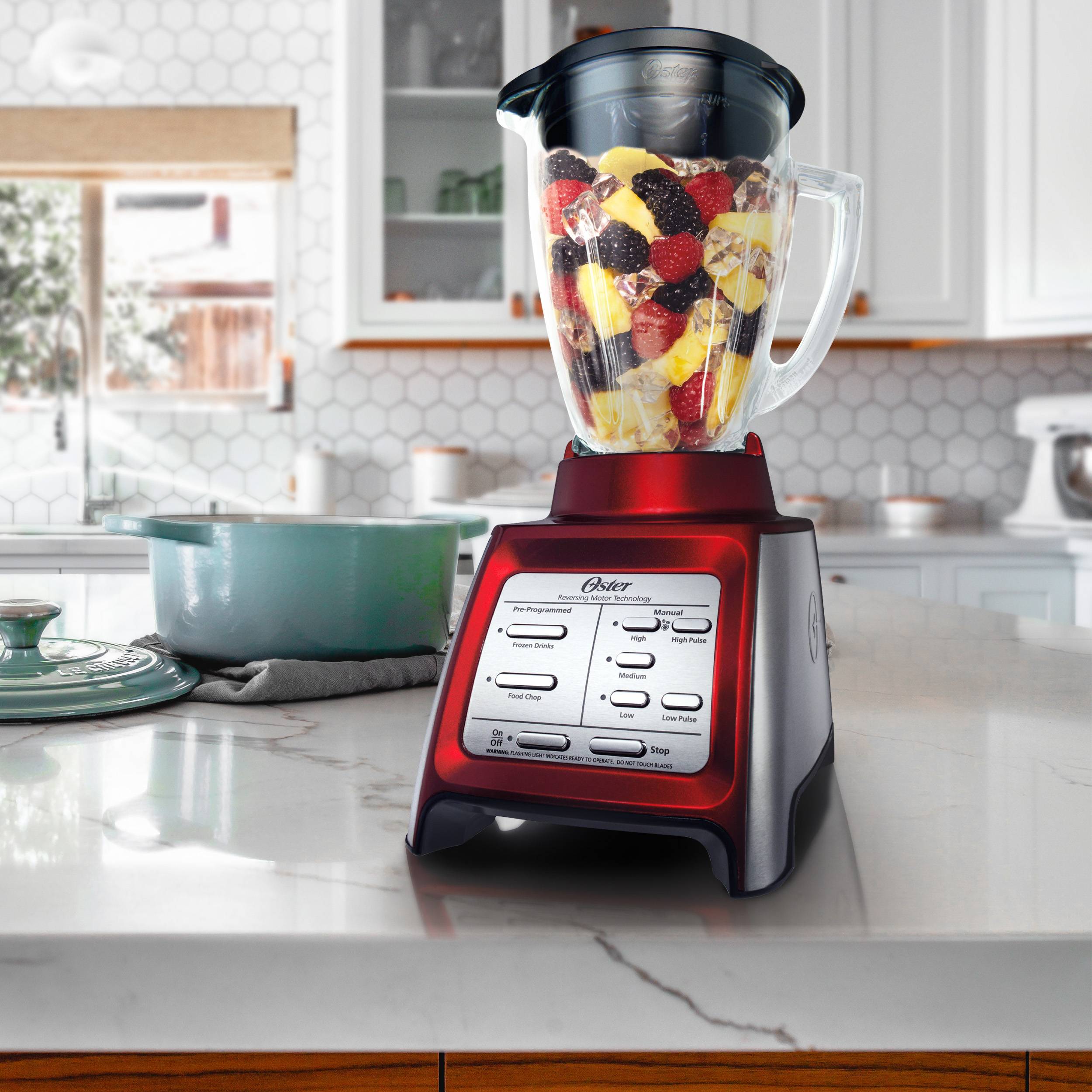 Oster Classic Series 8 Speed Blender With Smoothie Cup Red - Office Depot
