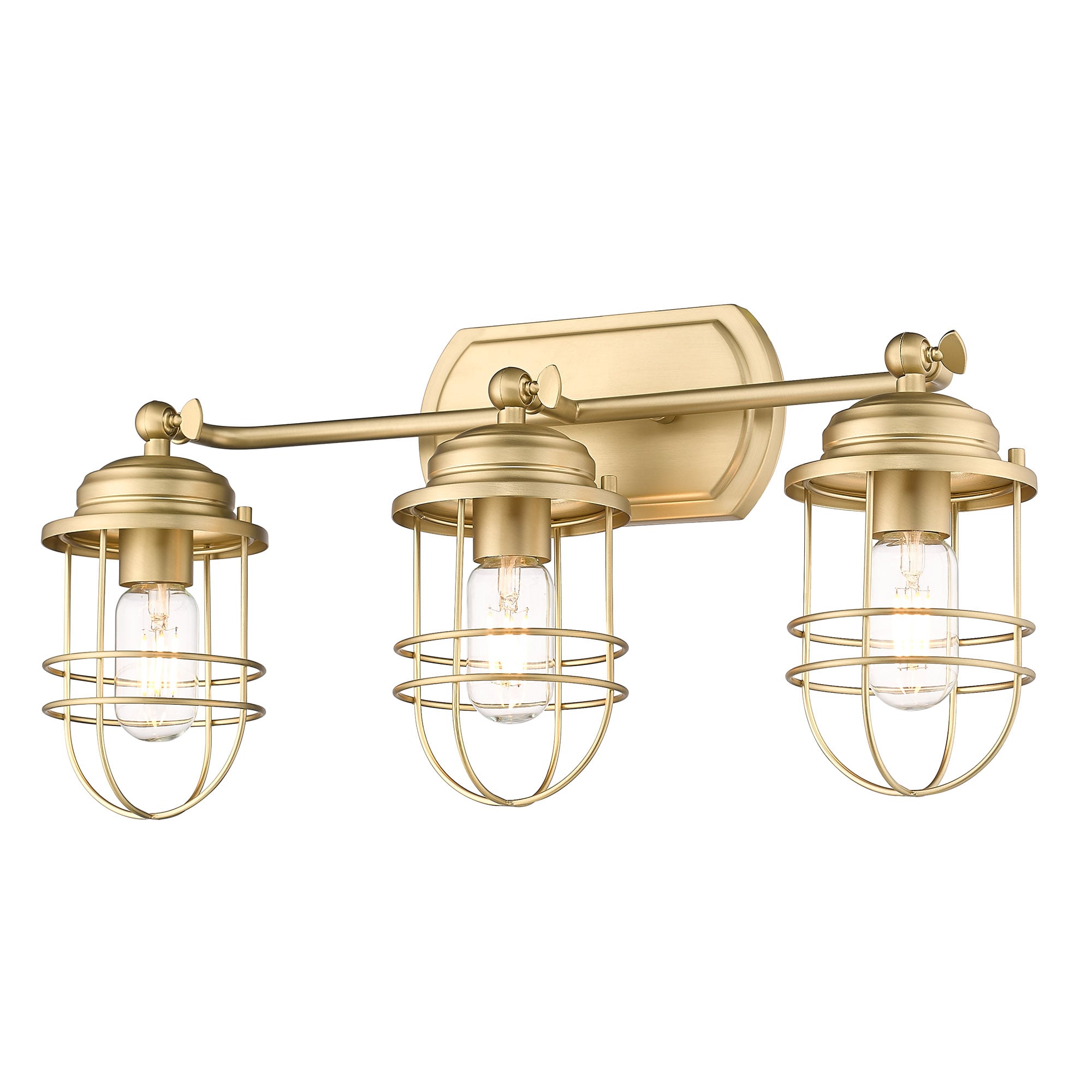 Golden Lighting 9808-BA3 BCB Seaport 6.25-in 3 -Light Brushed Bronze Industrial Vanity light
