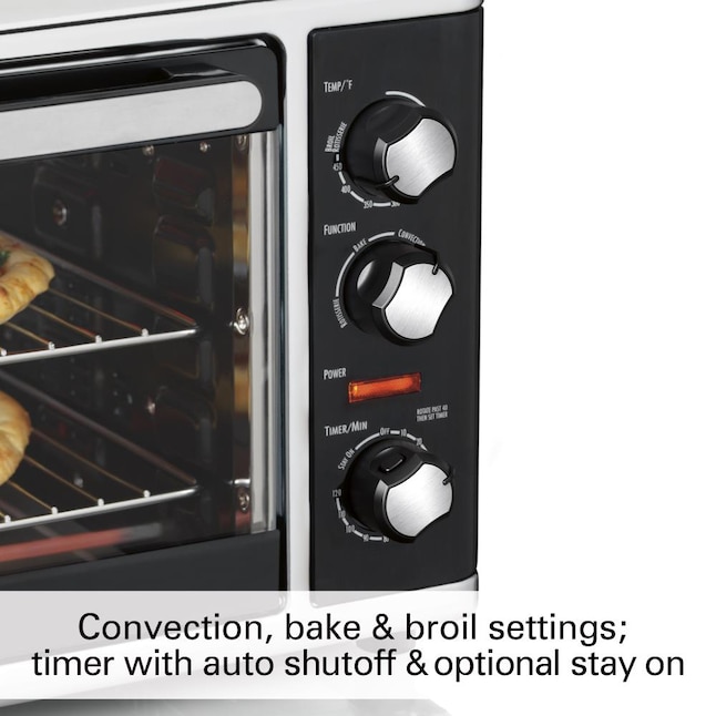12 Slice Black Convection Toaster Oven, Hamilton Beach Countertop Oven With Convection Rotisserie Extra Large Capacity
