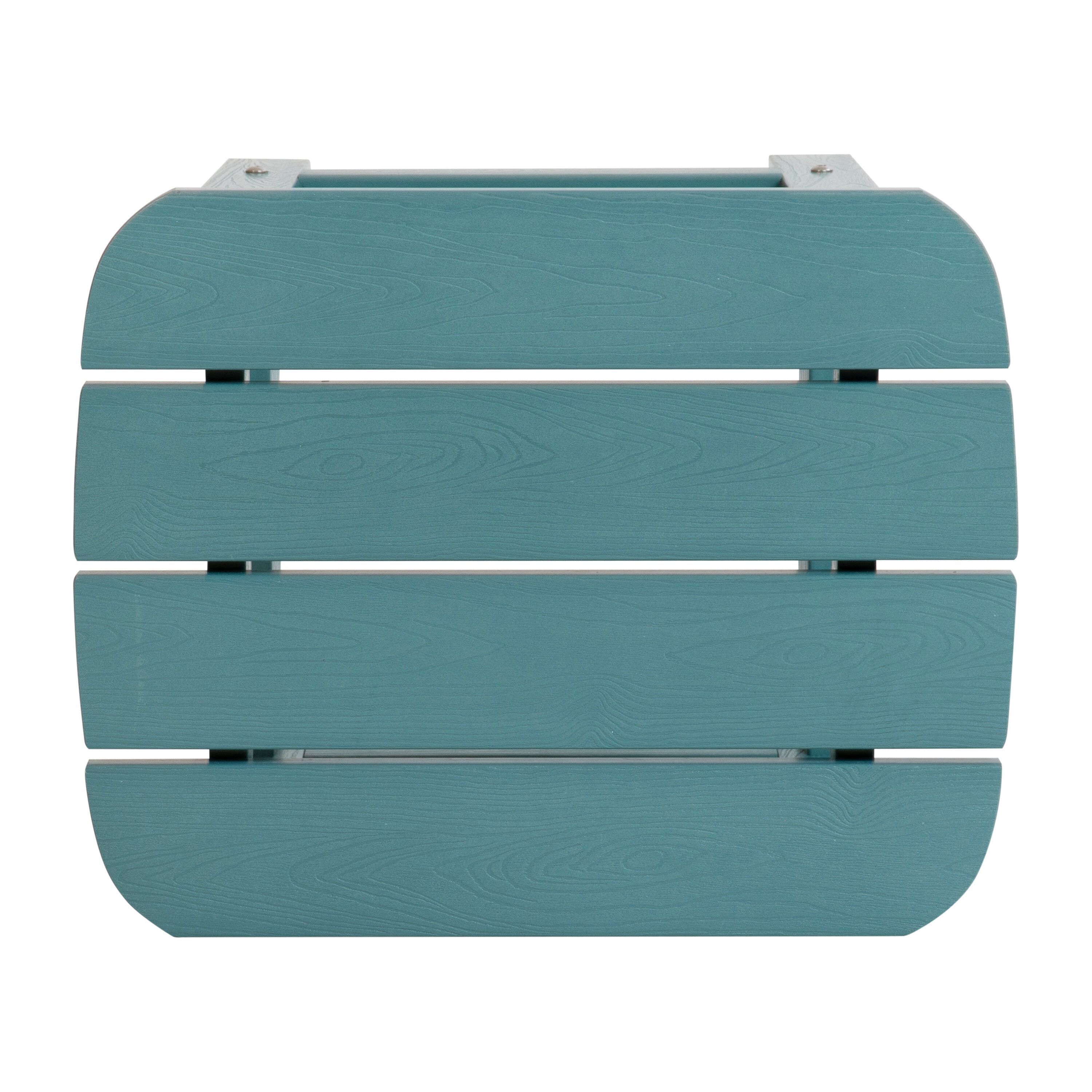 Sea Foam Blue Low-Height Poly Resin Rectangular Side Table