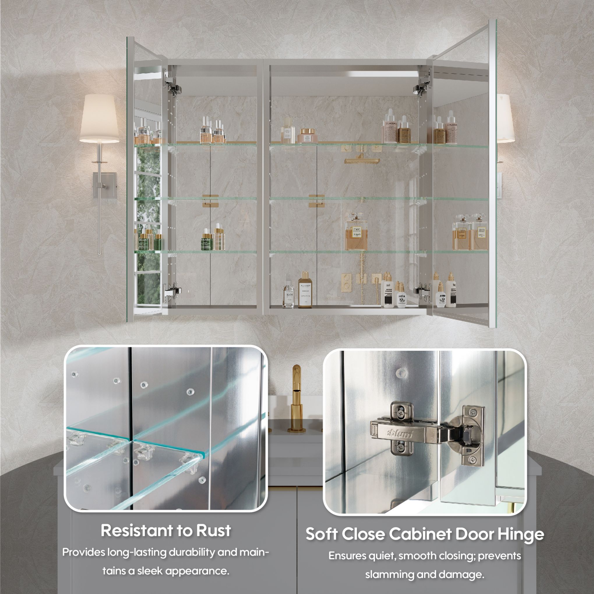 WELLFOR ROSA1220LR Bathroom-Medicine-Cabinets - View #7