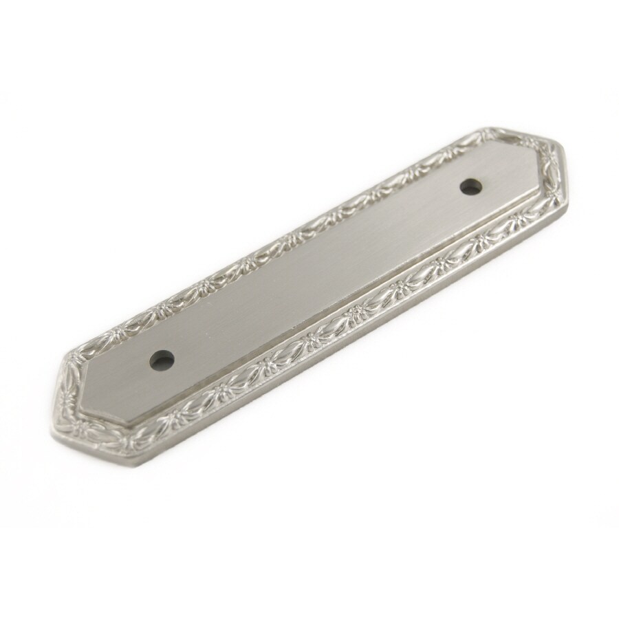 Rk International Traditional Satin Nickel Brass Backplate With Mounting Hardware Silver Finish 1 Pack In The Backplates Department At Lowes Com