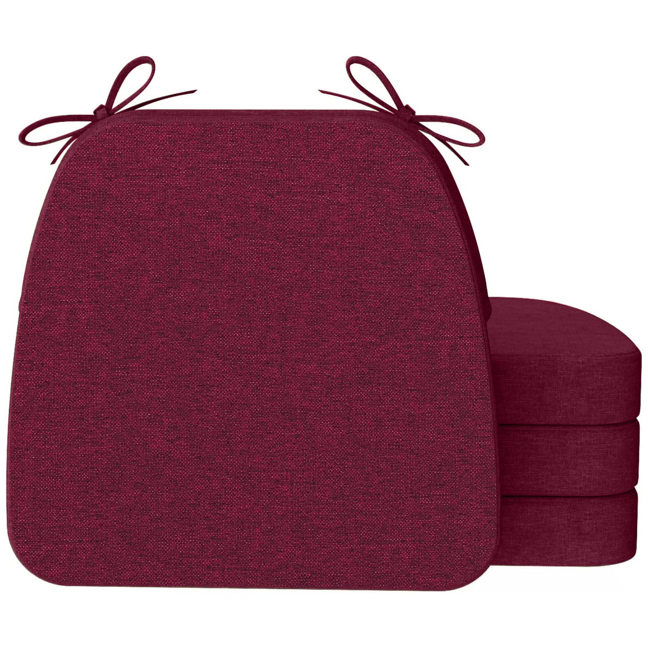 AAAAAcessories LS-DCCLH-JIUHONG-4P Dark Wine Red Solid Chair Cushion