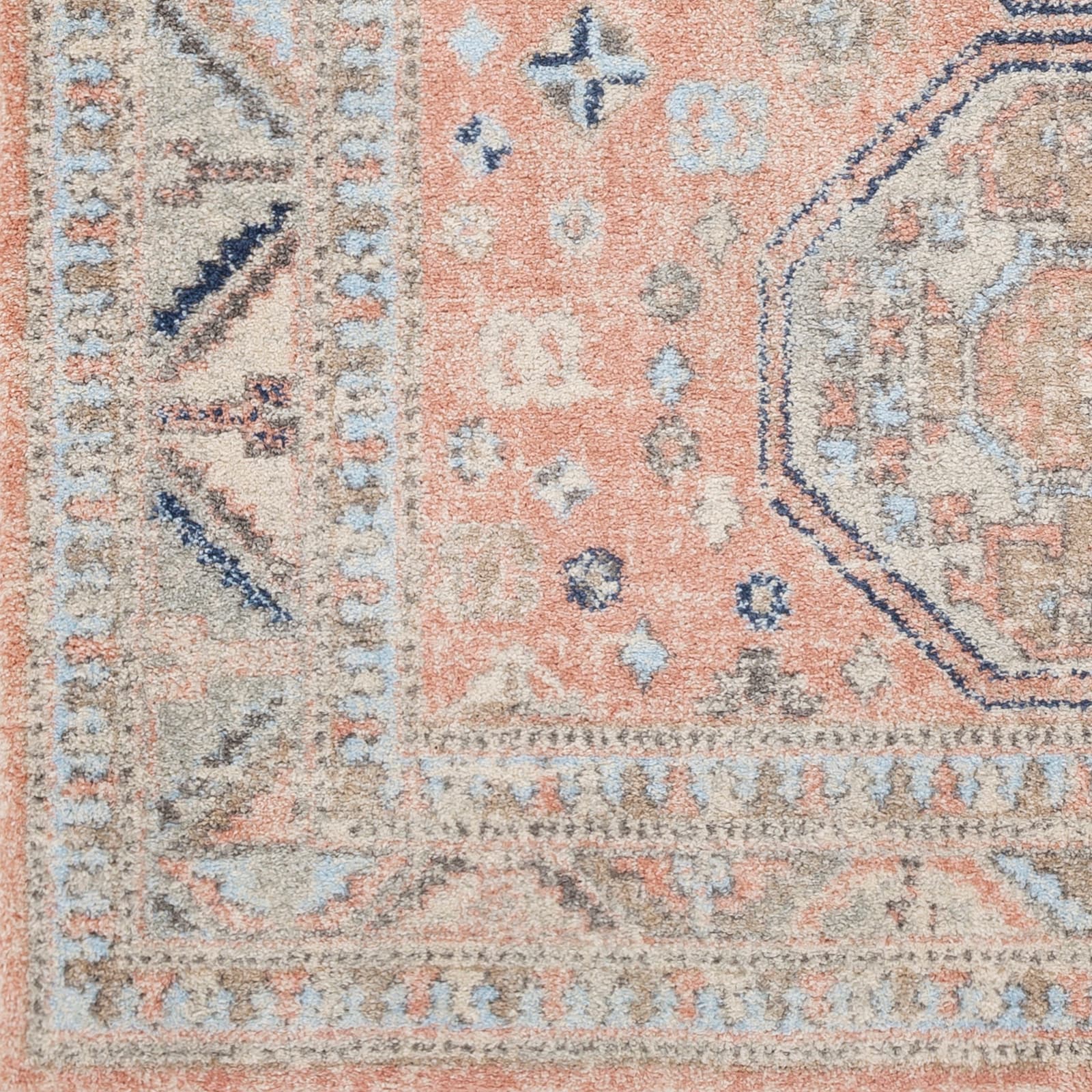 Elegant Coral Synthetic Rectangular Area Rug, 7'10" x 10'