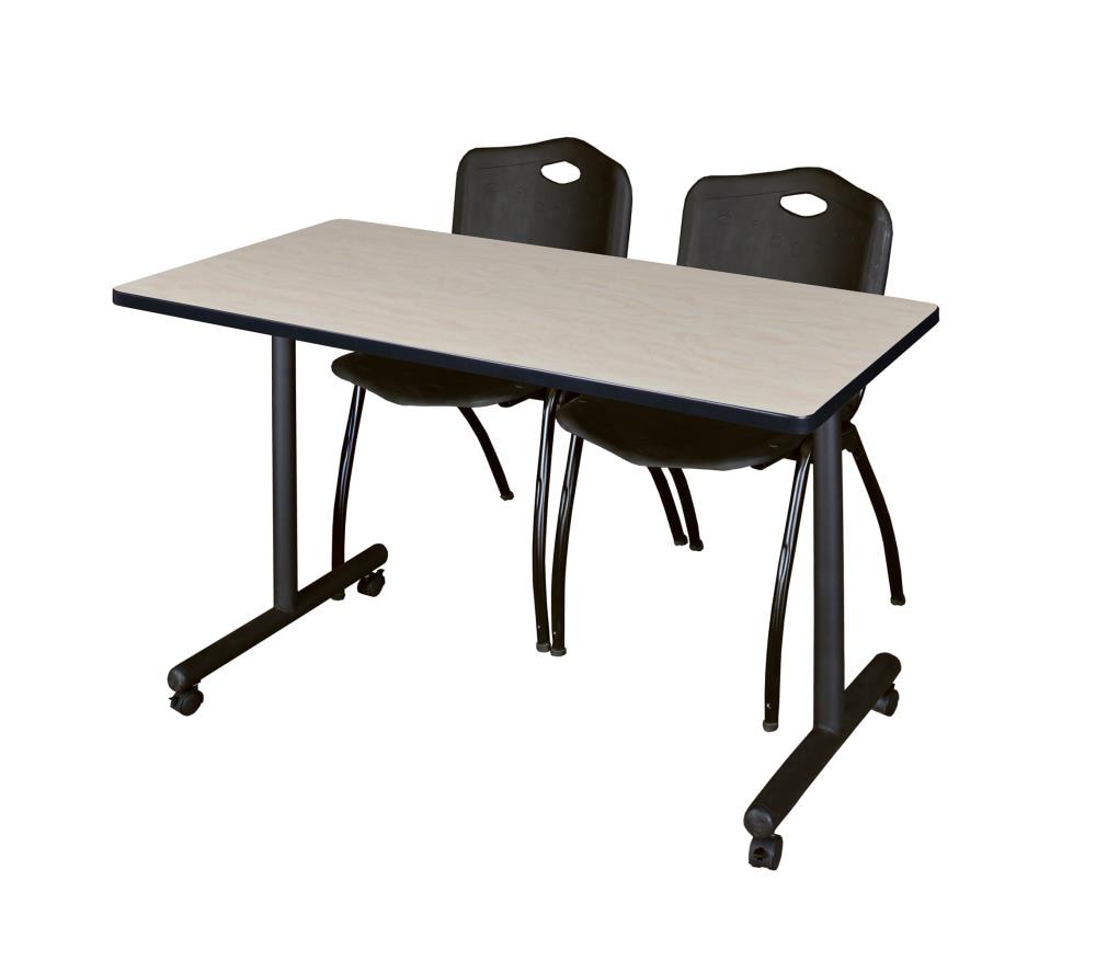 Regency MKTRCC4824PL47BK Training Off-white 4-Person Training Table (48-in W x 29-in H)