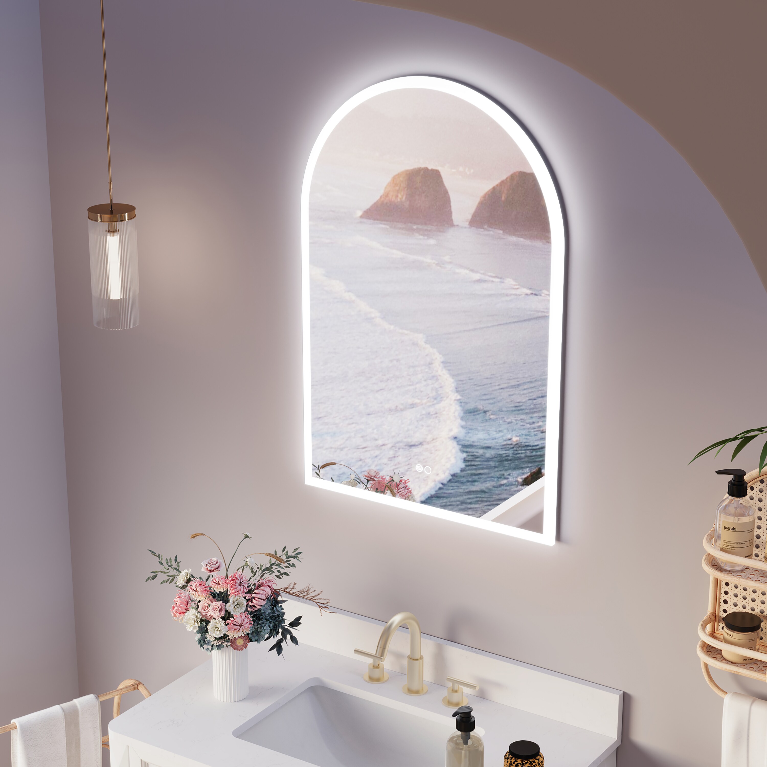 WELLFOR BTZ8044CA Framed-Bath-Mirrors - View #9