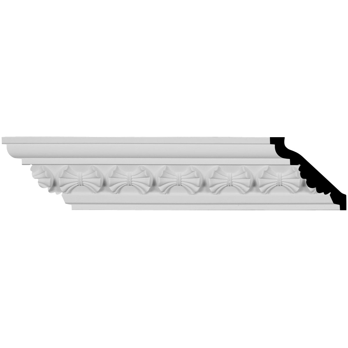 Ekena Millwork 1378665 Butterfly 3-1/8-in x 7-ft 10-1/2-in Primed Urethane 1378665 Crown Moulding 12 -Pack