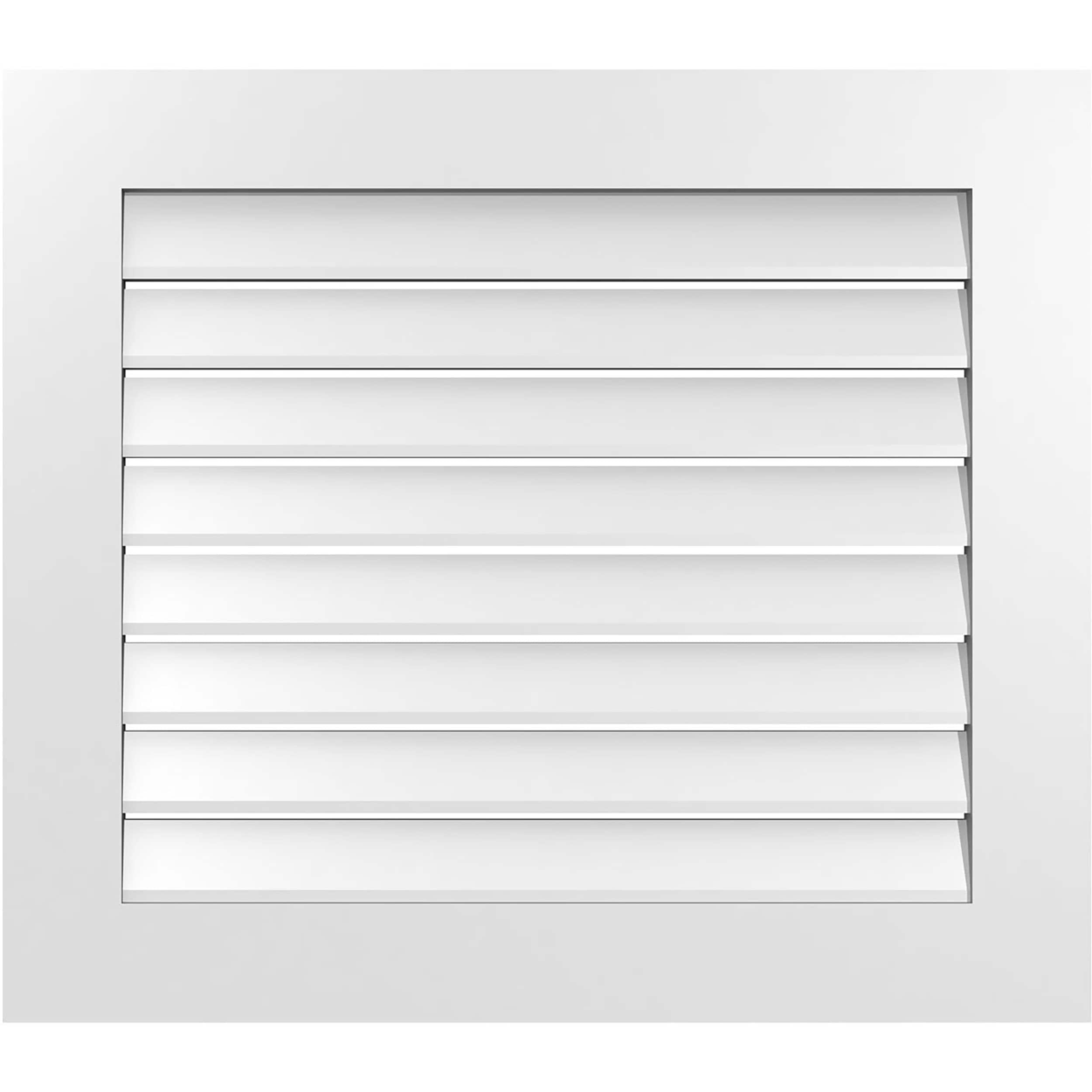 Ekena Millwork GVPVE32X2801SF 32-Inches x 28-Inches Off-white Rectangle PVC Gable Louver Vent