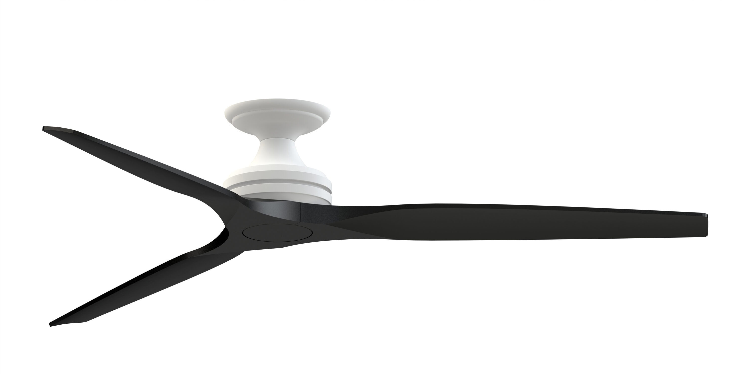 Fanimation FPD6721BMW-64BL-F Spitfire 64-in Outdoor Flush Mount Smart Matte White with Black Blades Propeller Ceiling Fan Light Kit Compatible - Remote Included ( 3 -Blade )