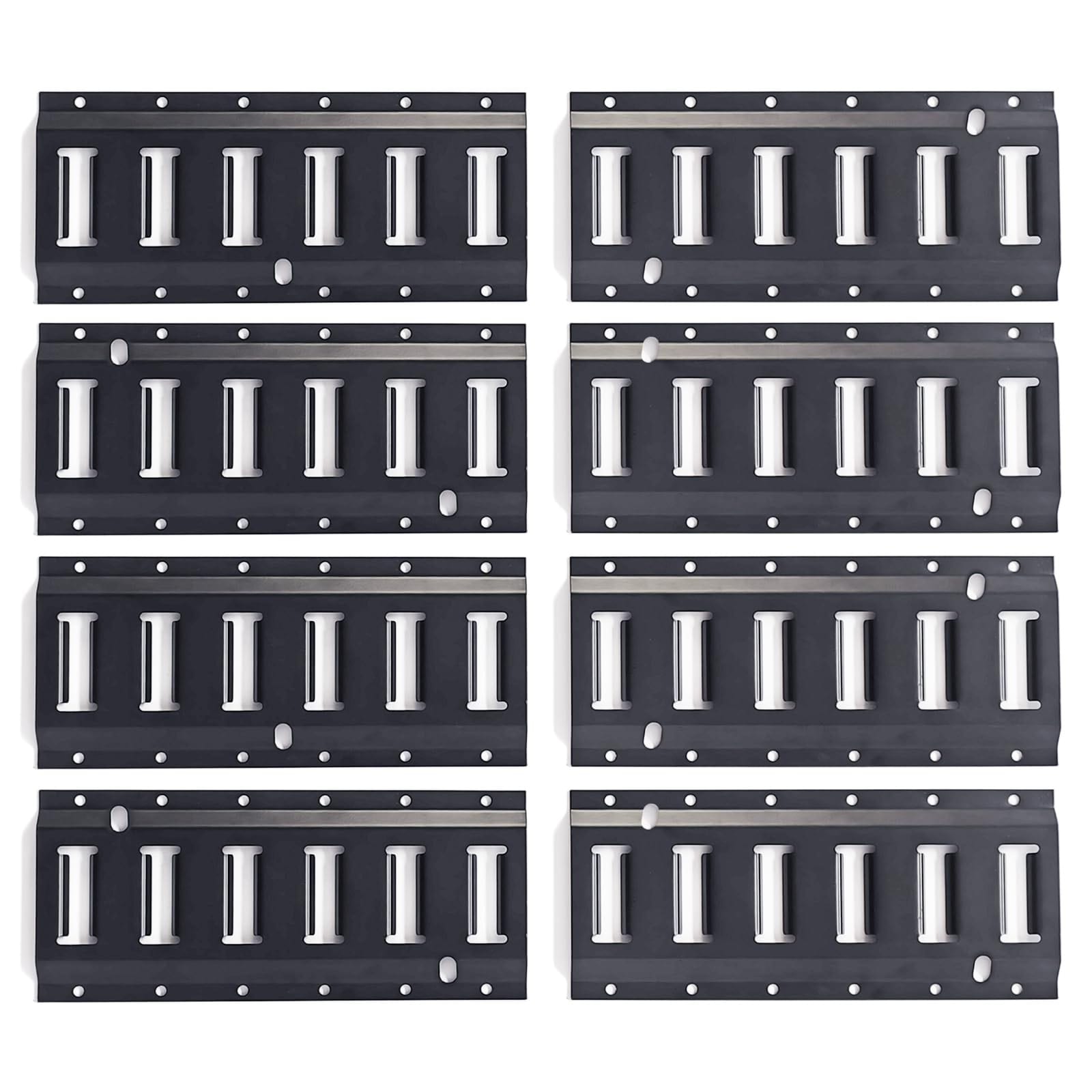 Etokfoks  E Track Tie Down Rail Kit 8 Pack 1 ft Black Powder Coated Alloy Steel Cargo Securement Rails With 6 Anchor Points