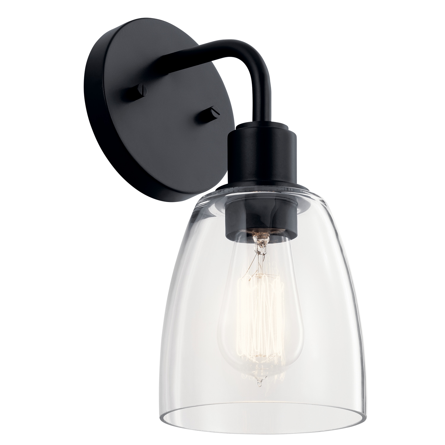Kichler 55100BK Meller 5.5-in 1 -Light Black Industrial Vanity light