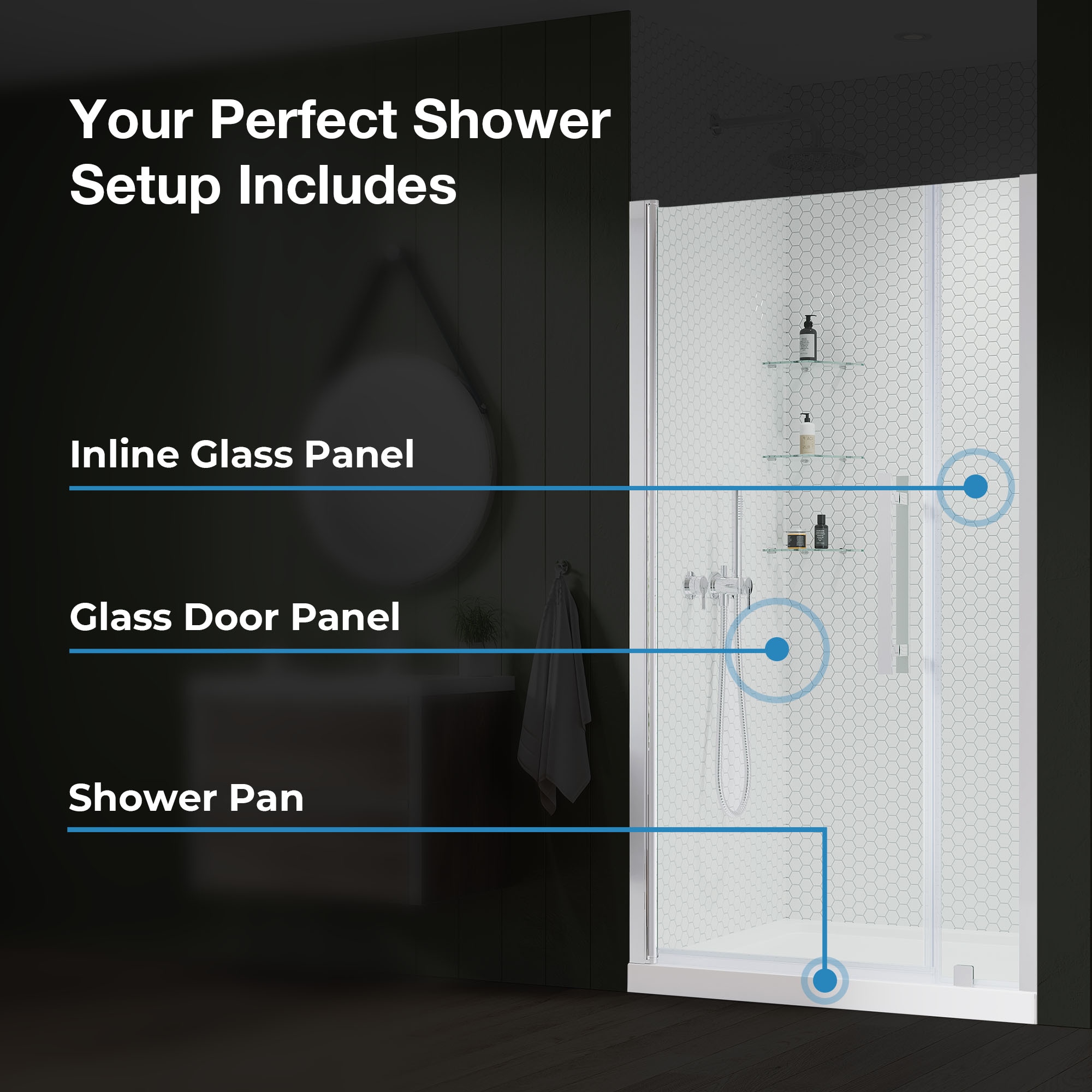 OVE Decors 15SKC-PASA48-GBW Alcove-Shower-Kit - View #15