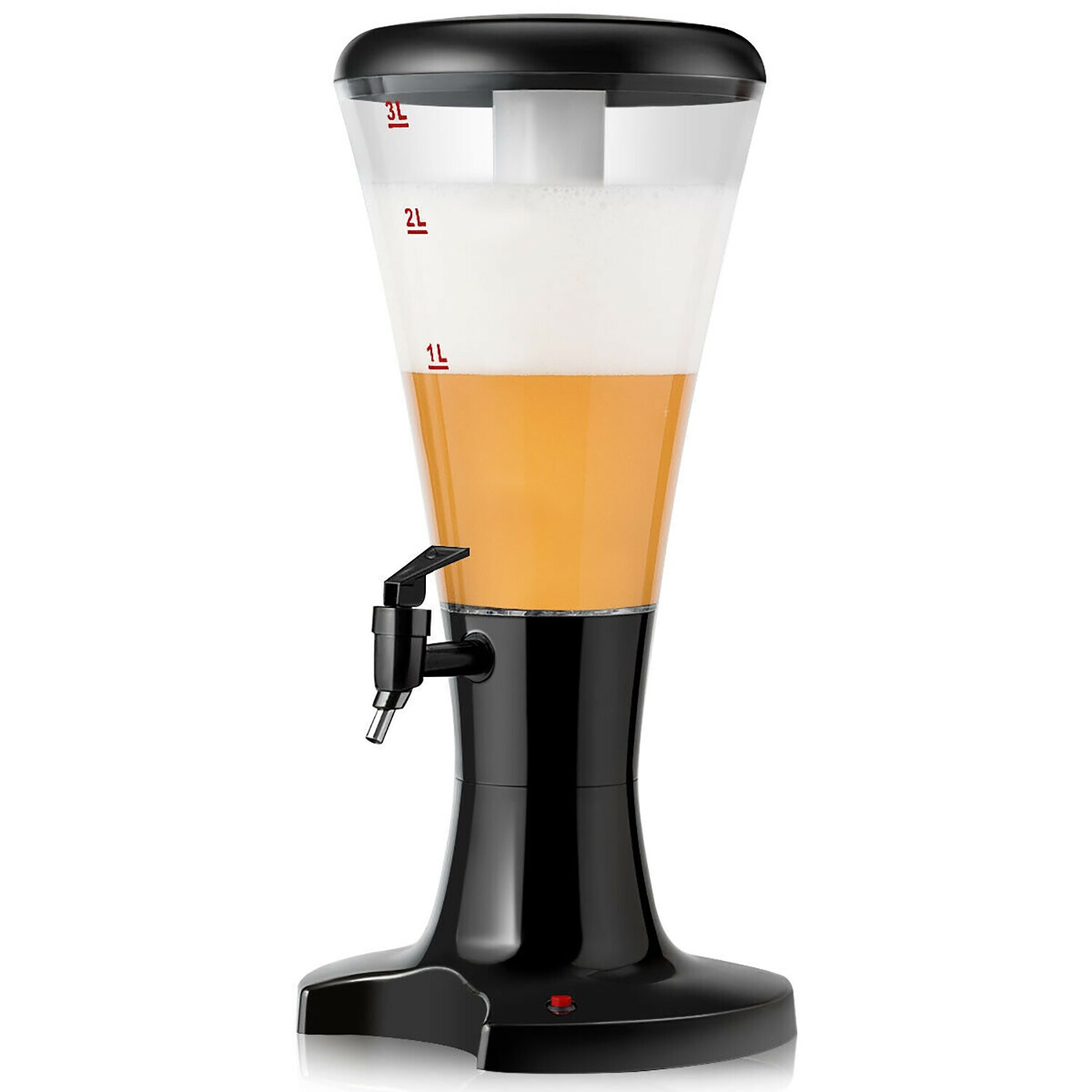 3L LED Beer Tower Dispenser Party Bar 1 Tap Liquor Drink Dispenser w/Ice  Column