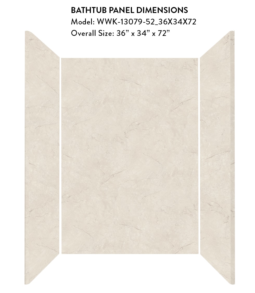 Wetwall WWK130795236X34X72 Shower-Wall-Surrounds - View #3