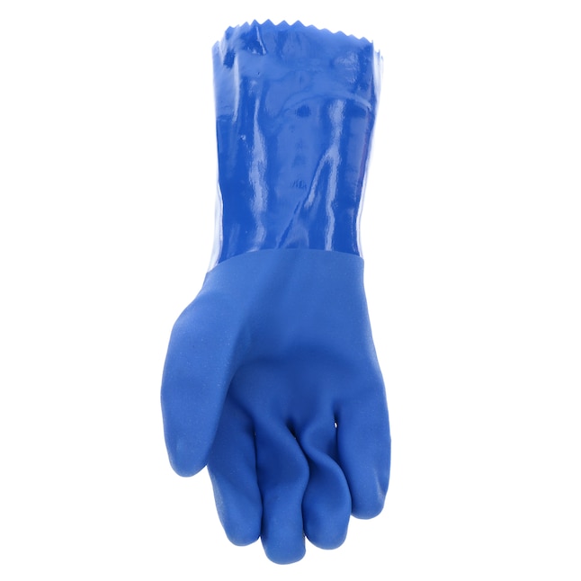 Project Source Large Blue Rubber Chemical Handling Gloves, (1-Pair) in ...