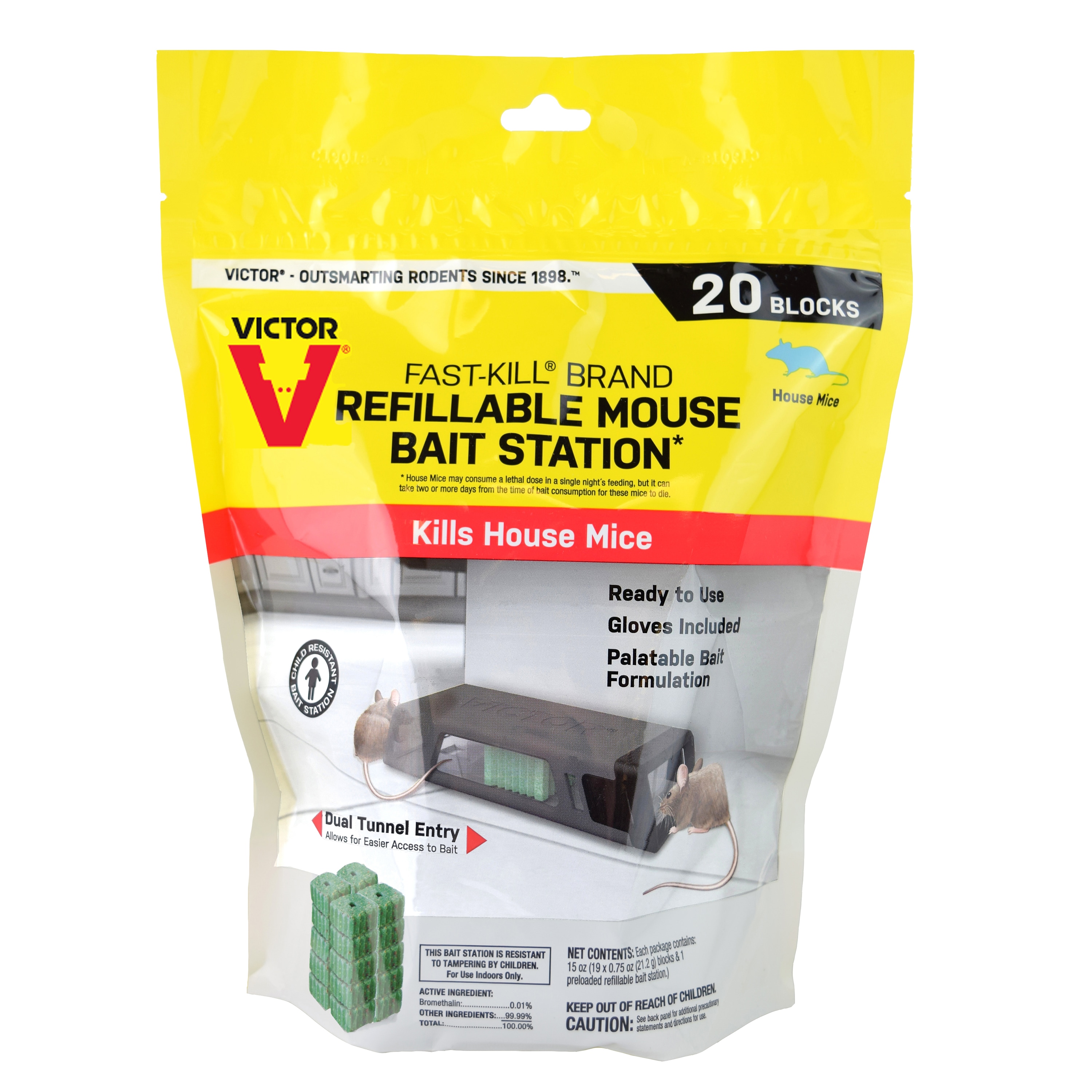 Victor Mouse Bait StationWith 20-Count Bait Refills Mouse Killer