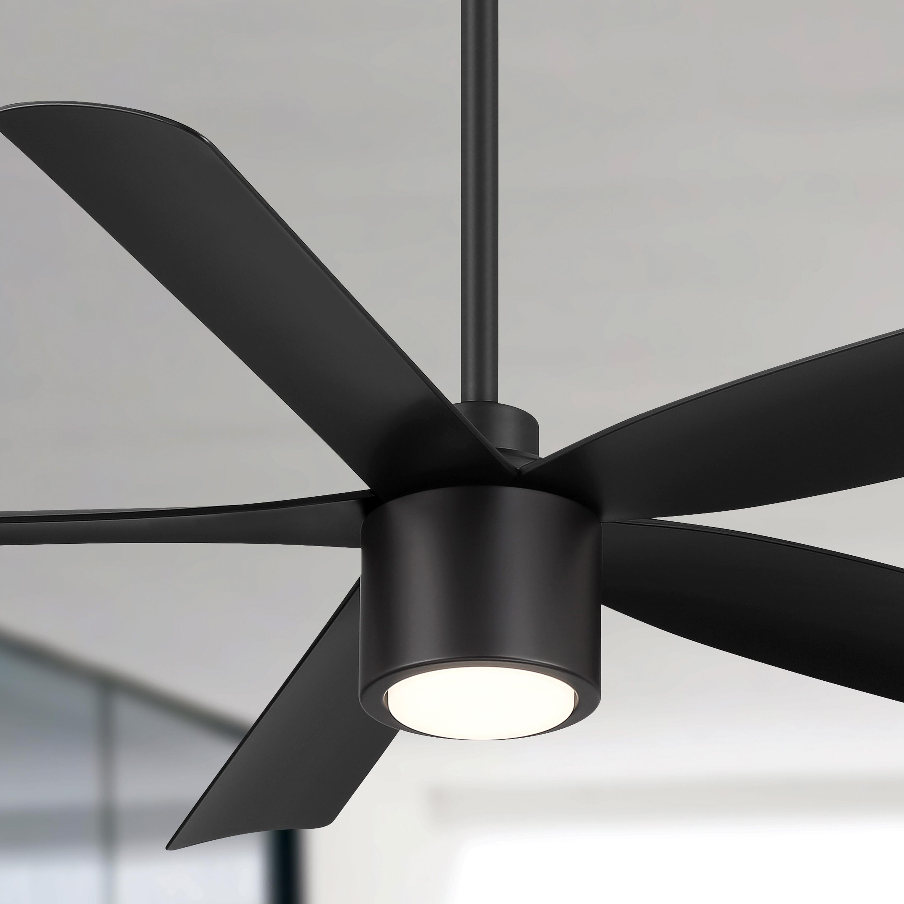 Arranmore Lighting & Fans AR-5001MB-52LK RAVIAN 52-in Integrated LED Outdoor Matte Black with Matte Black Blades Ceiling Fan With Light - Remote Included ( 5 -Blade )
