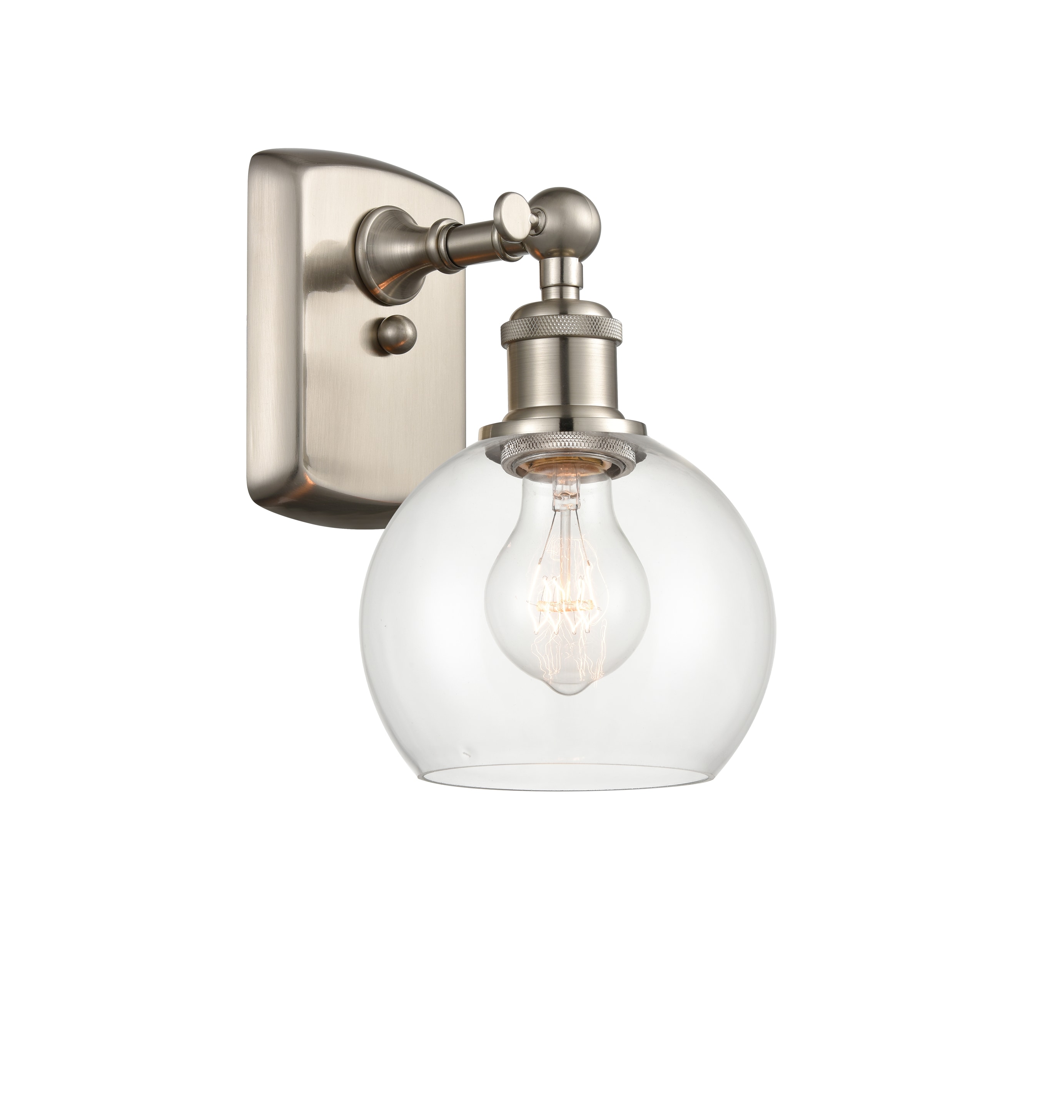 Innovations Lighting 516-1W-SN-G122-6 Athens 6-in W 1 -Light Brushed Nickel Industrial Wall Sconce