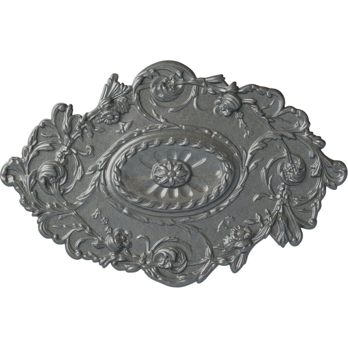 Ekena Millwork CM30SGPLS Strasbourg 20-in W x 30.5-in L Painted Platinum Polyurethane Whole Ceiling Medallion