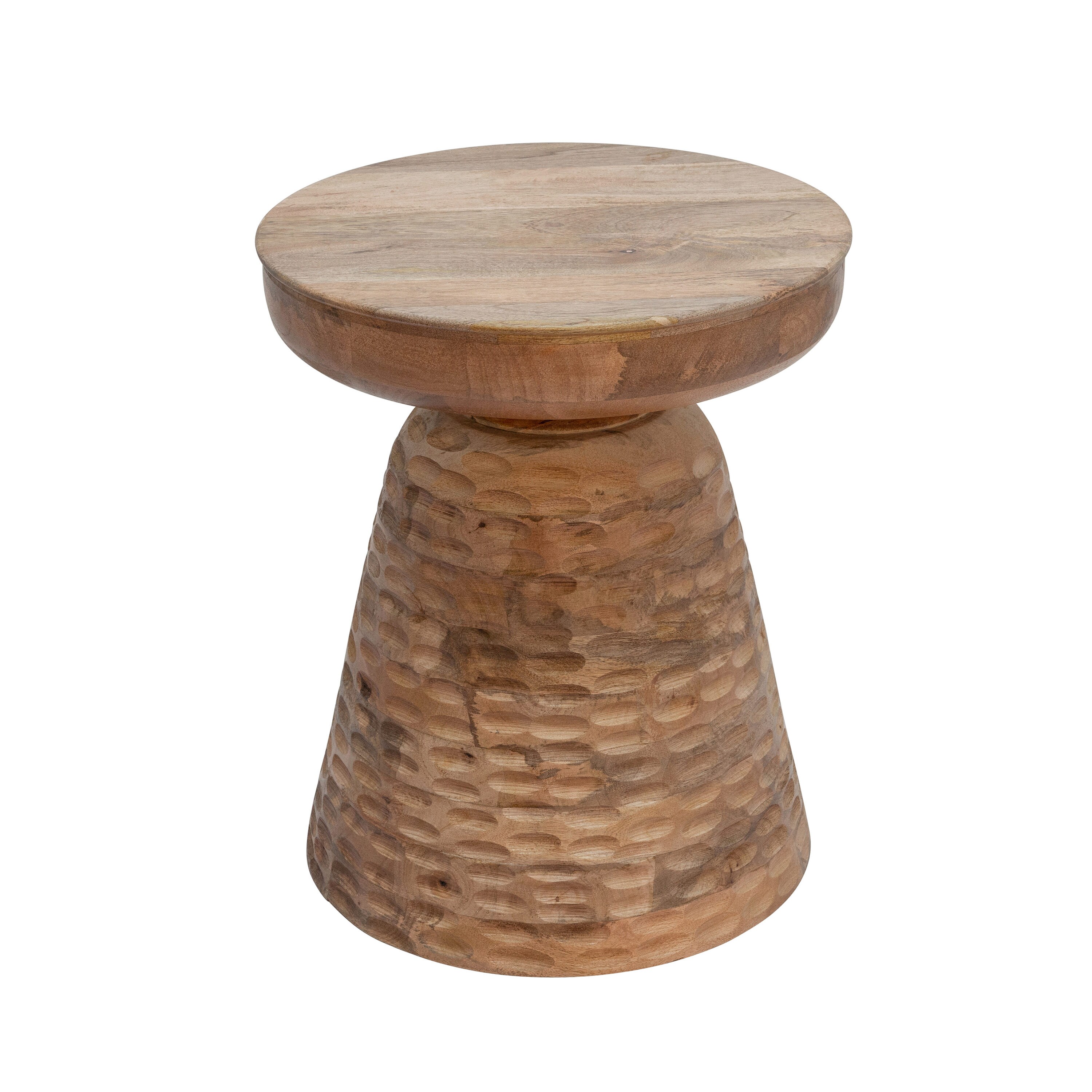 Sagebrook Home 15468-01 16-in W x 19-in H Brown Wood Round Modern End Table Assembly Required