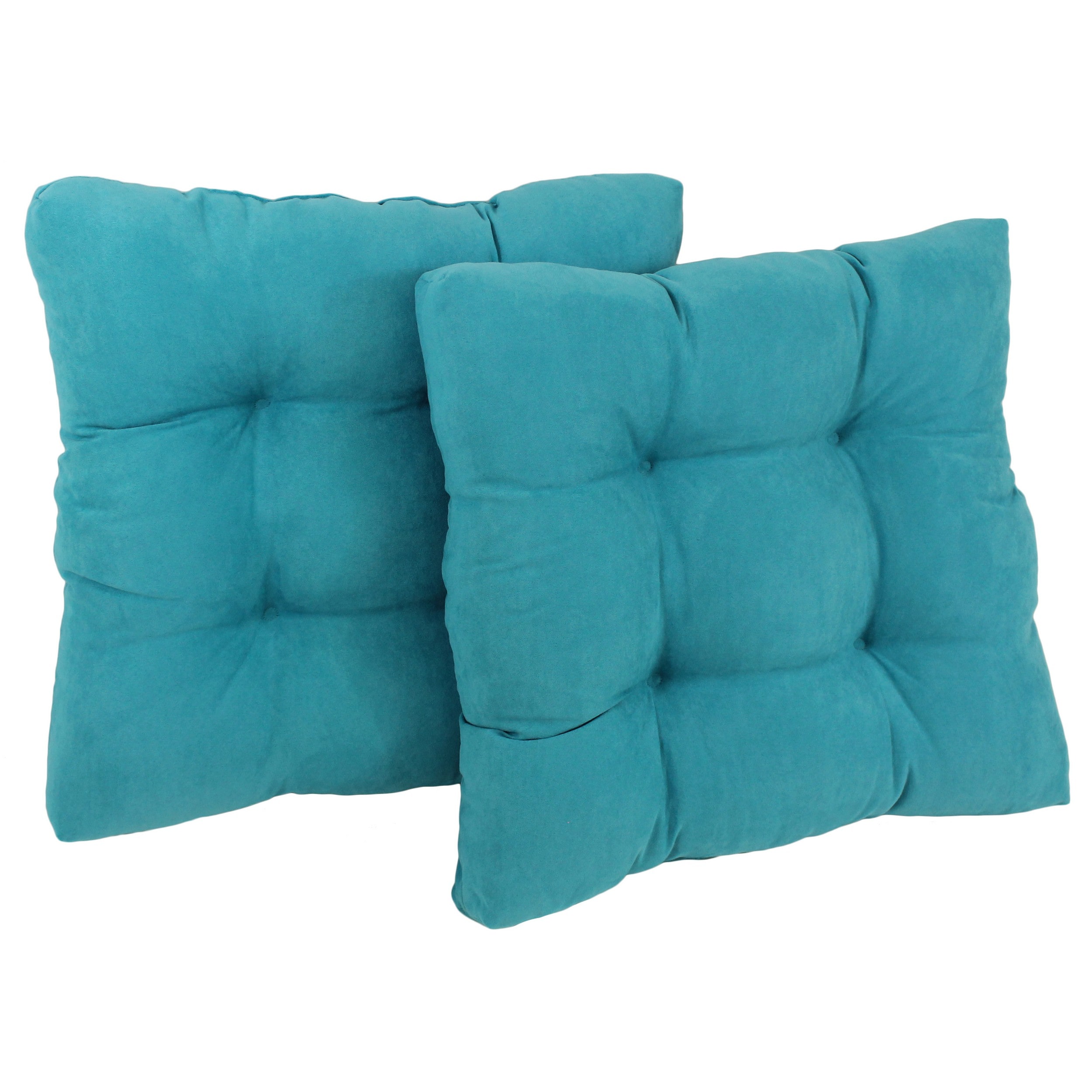 Blazing Needles 94005-2CH-MS-AB Aqua Blue Solid Chair Cushion