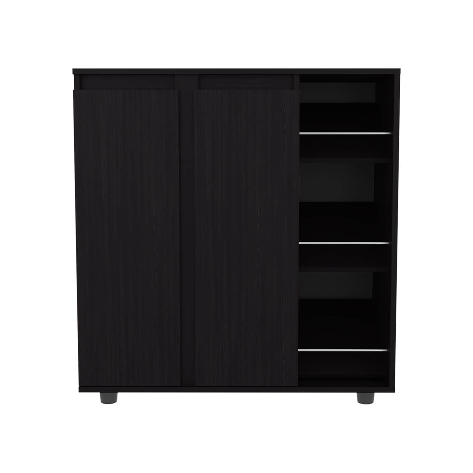 Tammesy Display and Shelving And - Black-Toned Three-Tier Particle ...