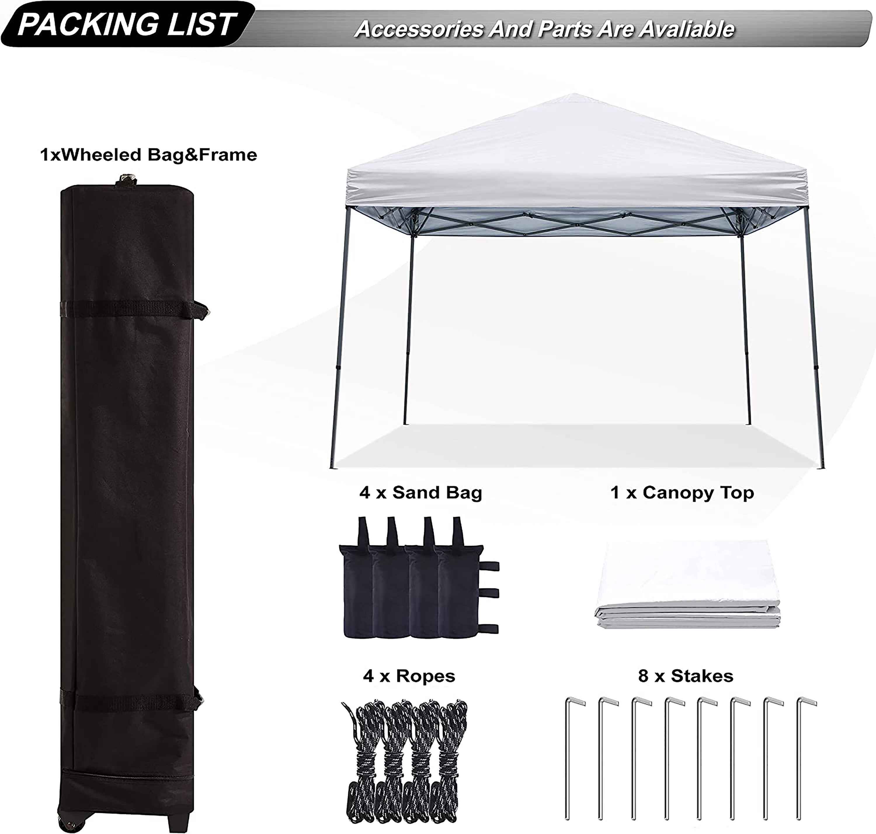 ABCCANOPY AHXJ-10FTWHITE Canopies-Sl - View #3