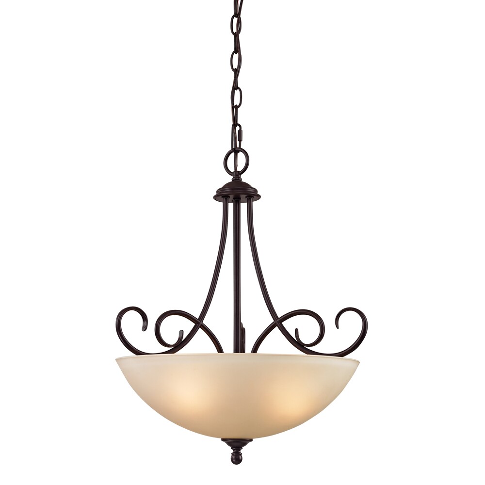 Westmore Lighting PT301110 Sunbury 17-in Oil Rubbed Bronze Single Tinted Glass Bowl Pendant