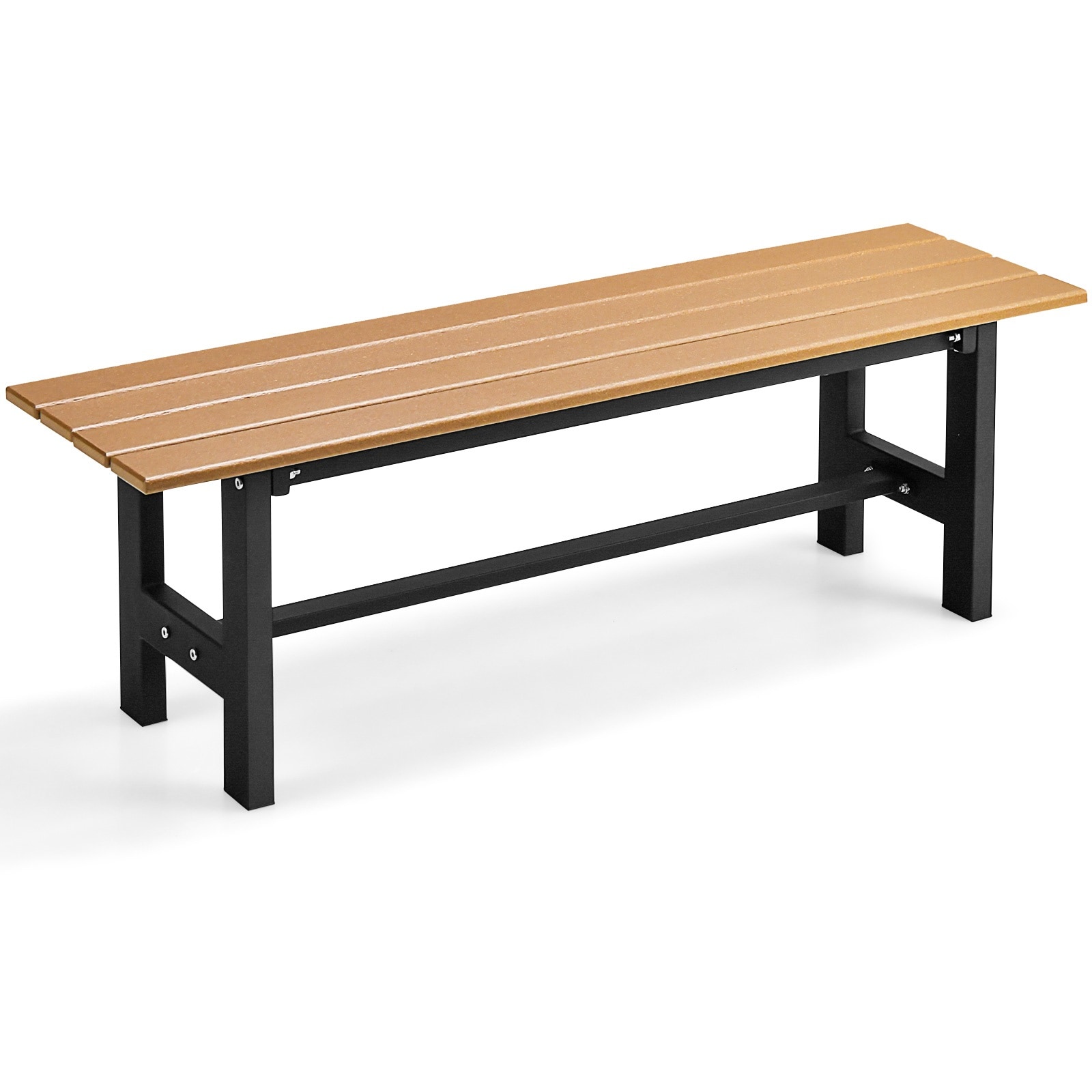Slickblue 47 Inch W x 16 Inch H- Brown/ Black/ Gray HDPE Metal Outdoor ...