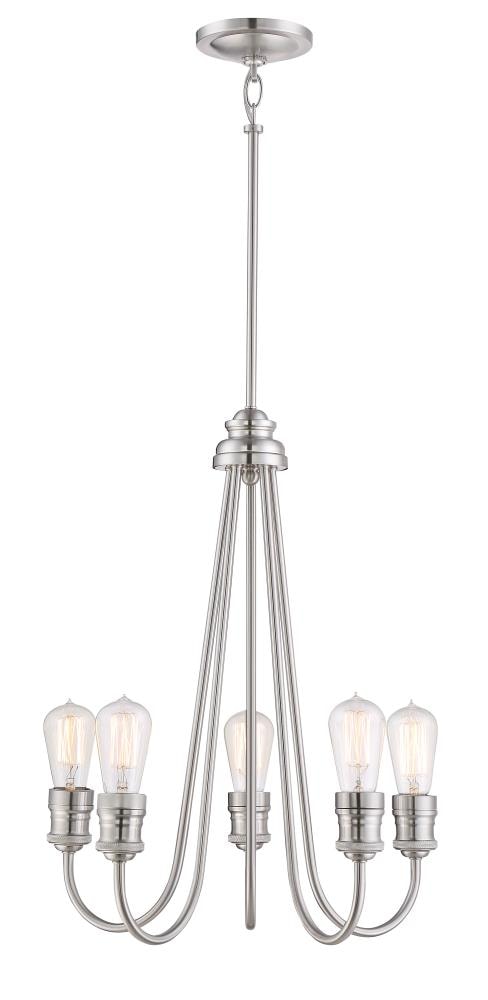 brushed nickel industrial chandelier