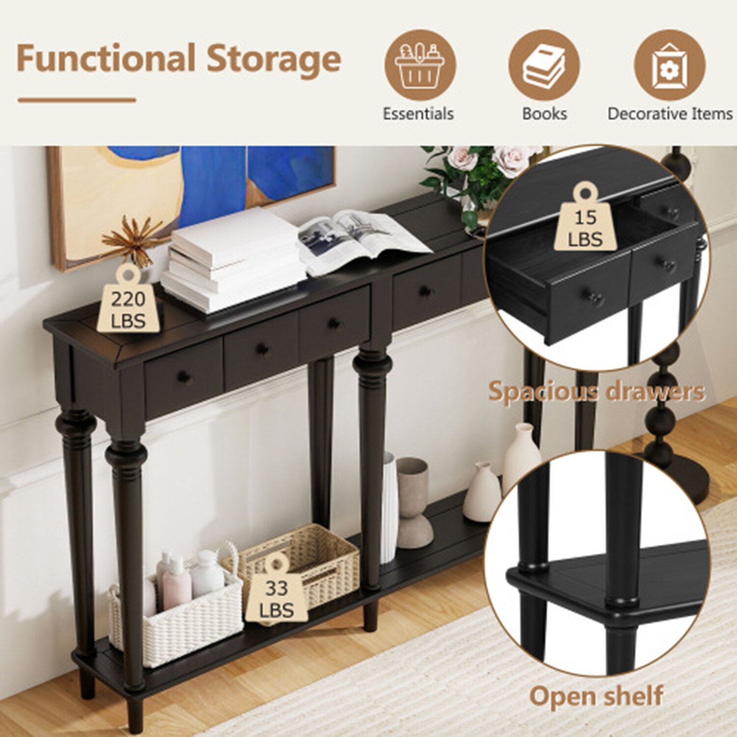 Mondawe MO-TR290WE Console-Sofa-Tables - View #3