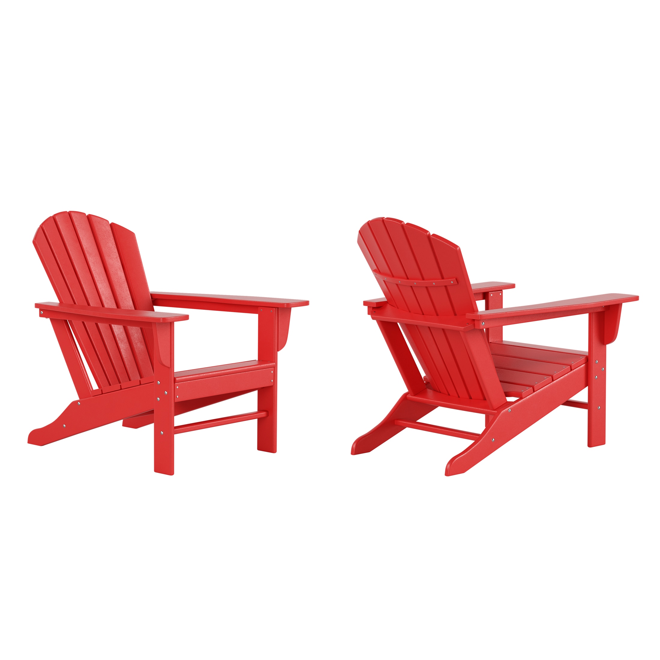 Westin Furniture OP6001-RD-2 Altura Set of 2 Red HDPE Frame Stationary Adirondack Chair with Slat Seat