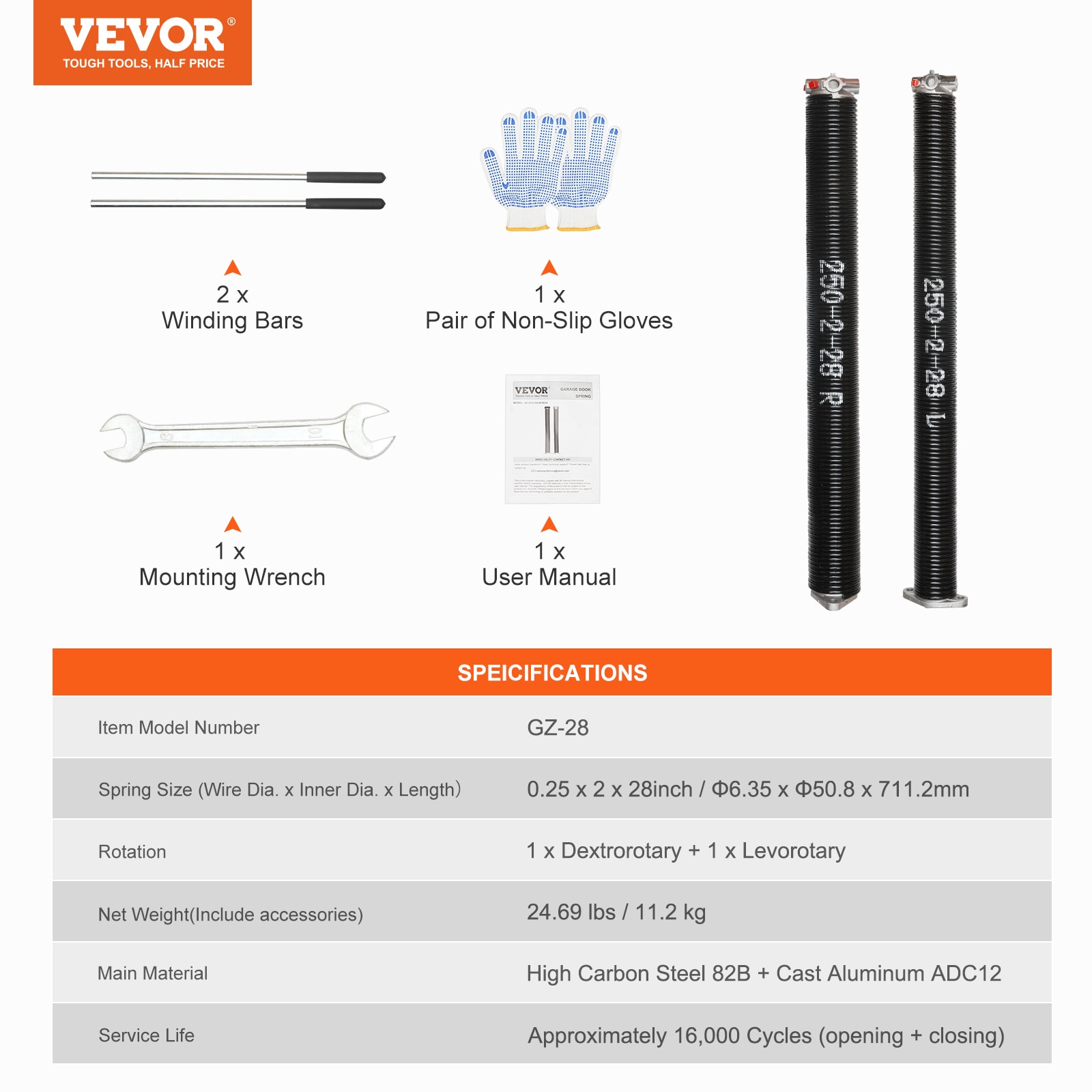 VEVOR CKMDH0250X2X0138FV0 Garage-Door-Hardware - View #8