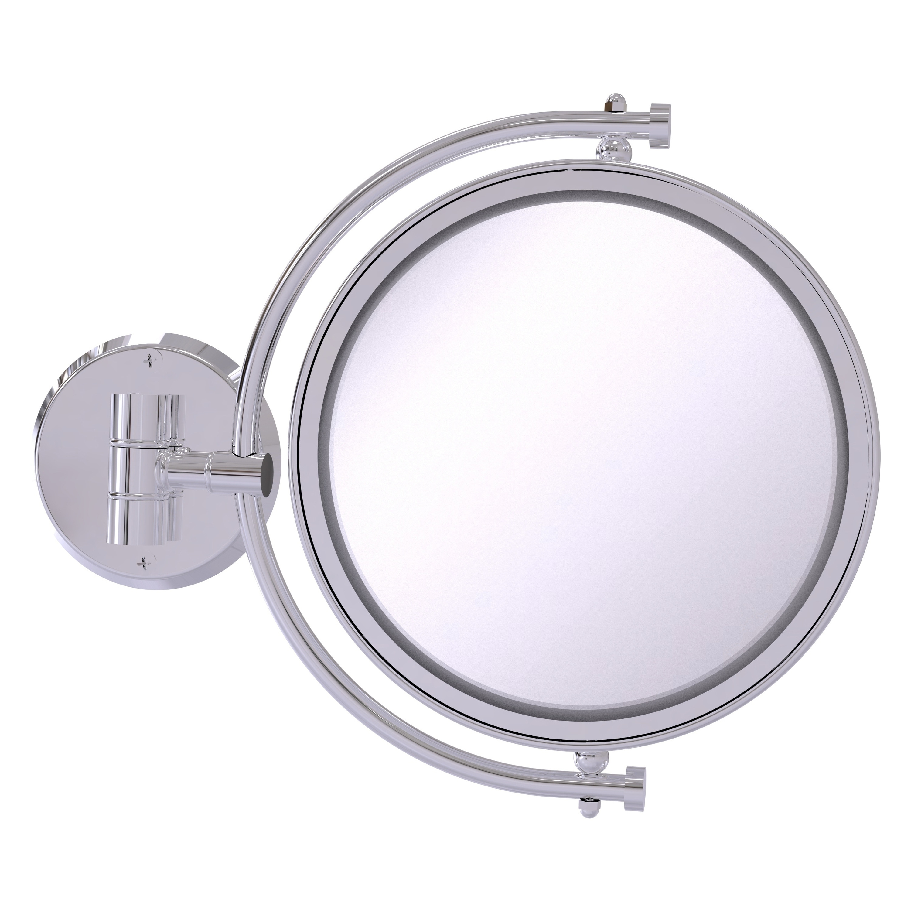 8-in x 10-in Polished Chrome Double-sided 3X Magnifying Wall-mounted Vanity Mirror | - Allied Brass WM-4/3X-PC