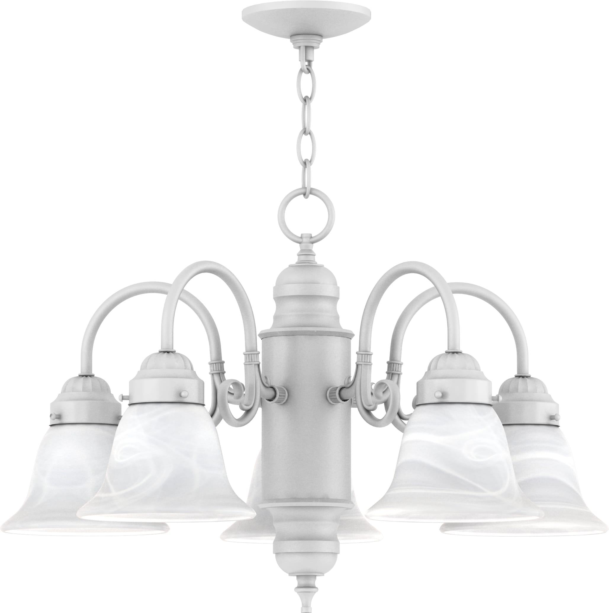 Volume Lighting V4325-15 Marti 5 -Light White Traditional For Use in Bedrooms, Dining Rooms, Foyers, Kitchens, Living Rooms Chandelier