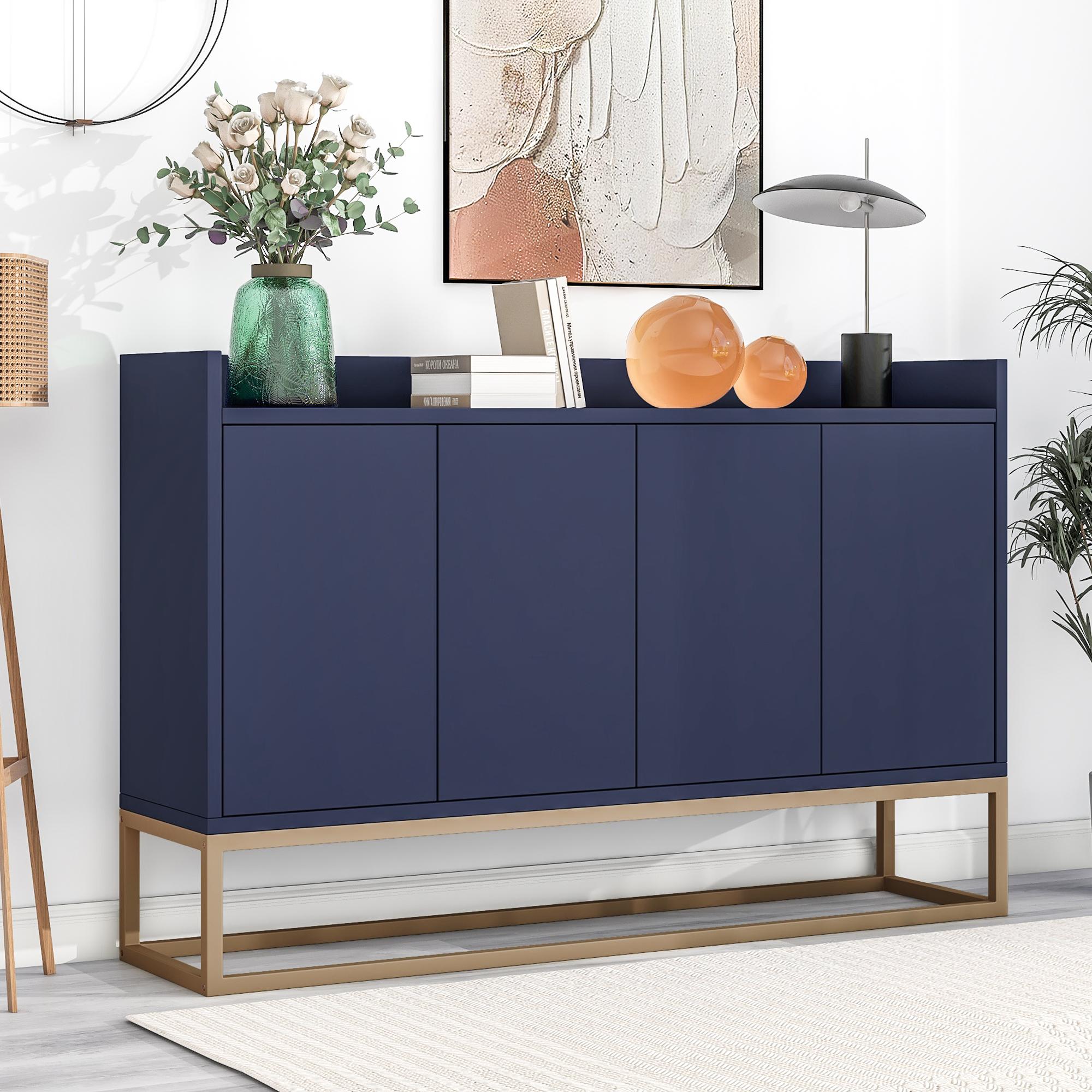 Bayfeve BF-298903M-IN Elegant Buffet Cabinet Contemporary/Modern Navy Blue Sideboard