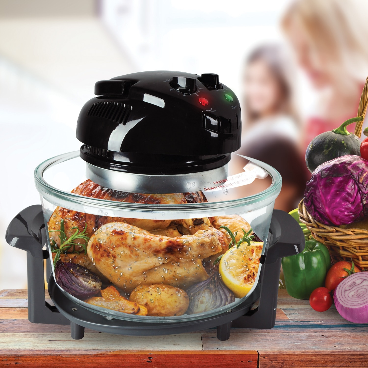 NutriChef Convection Oven Cooker Air Fryer with Removable Basket,  Black/Silver, Easy Access, Healthy Meal Prep, Faster Meals in the Air Fryers  department at