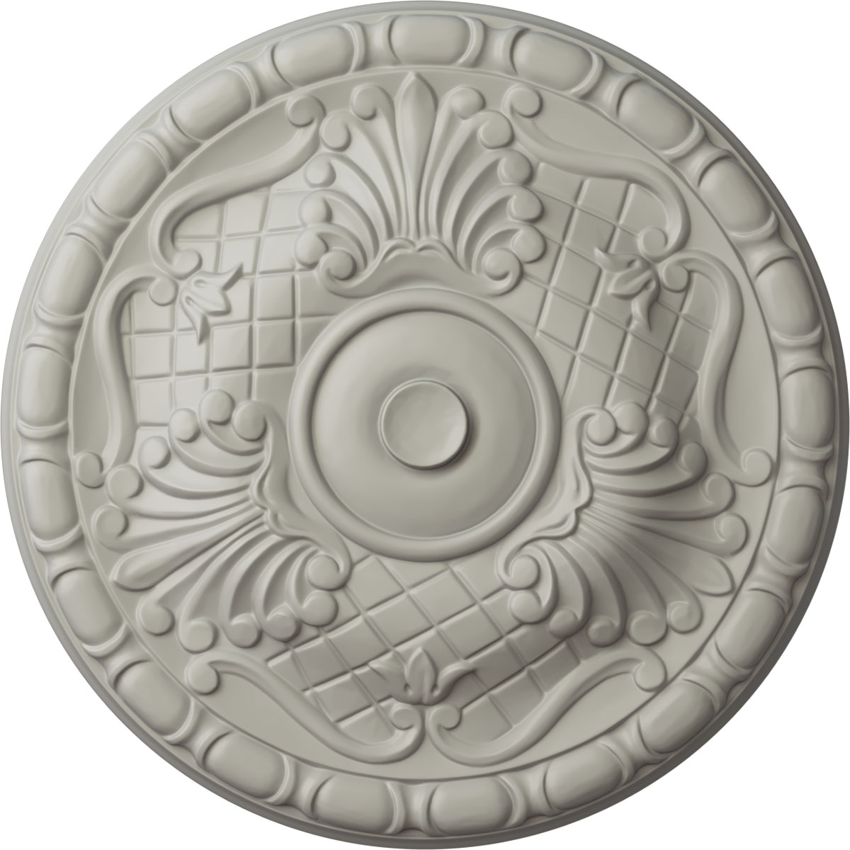 Ekena Millwork CM16AMPCF Amelia 15.75-in W x 15.75-in L Painted Pot Of Cream Polyurethane Whole Ceiling Medallion