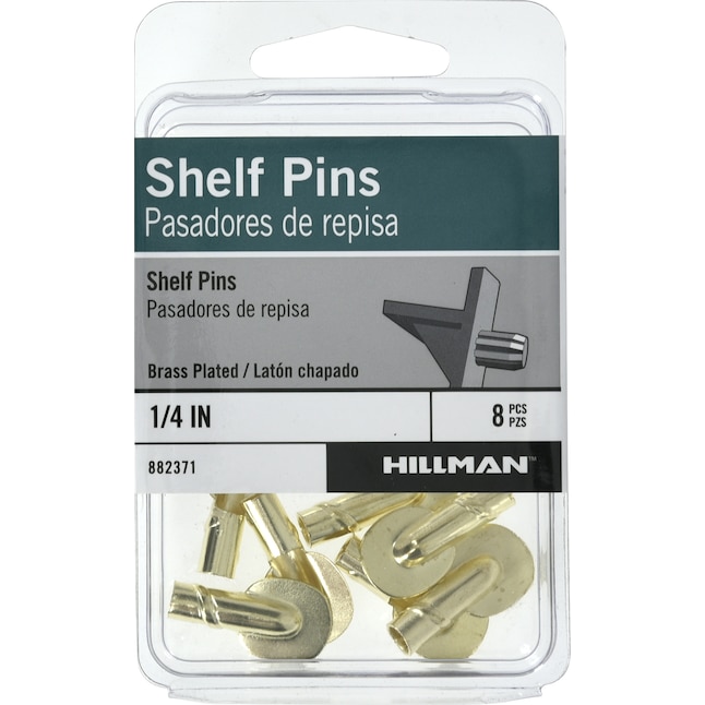 Hillman 0.625-in L x 2.6-in W x 4.4-in D Shelf Pins (8-Pack) in the  Shelving Brackets & Hardware department at