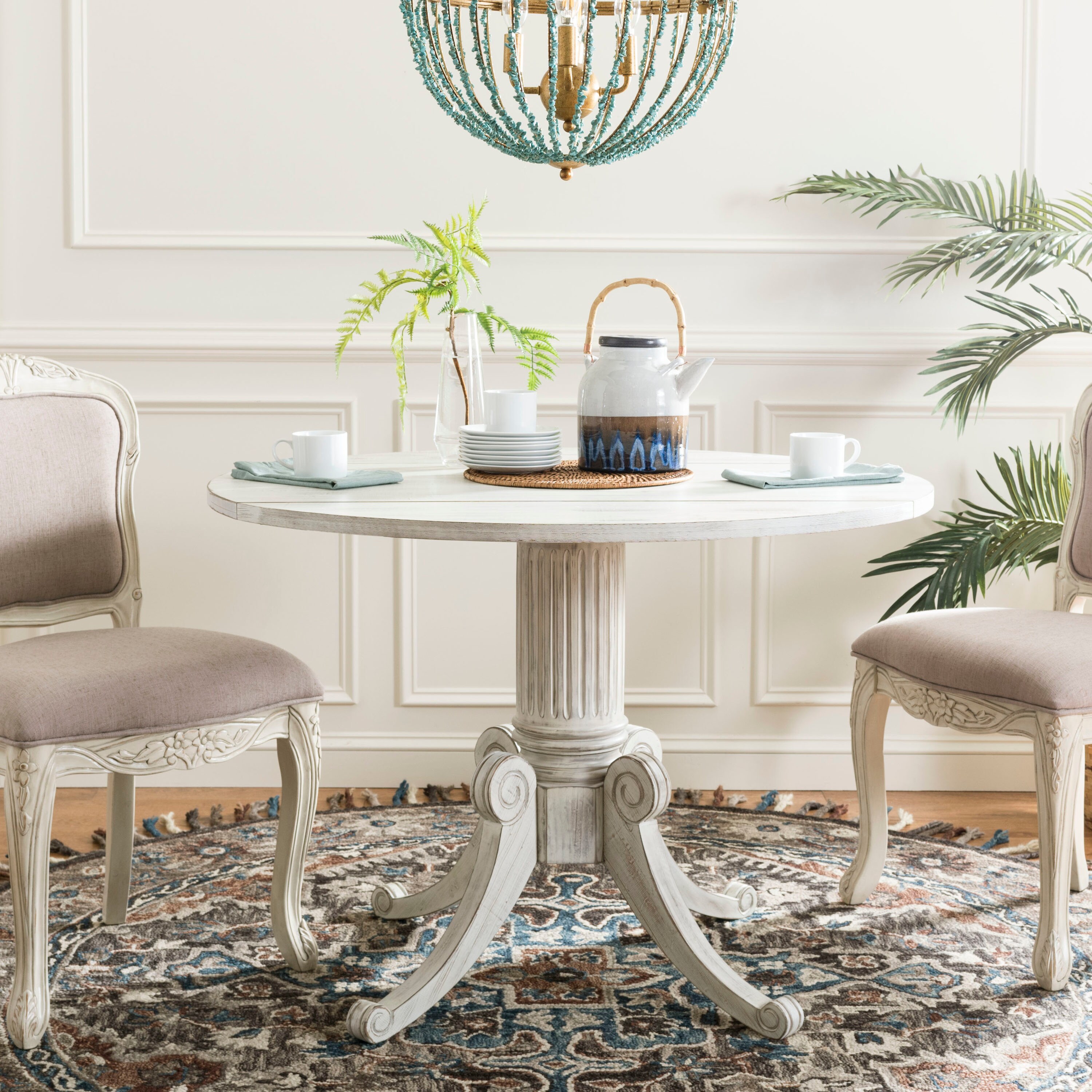 antique white drop leaf table