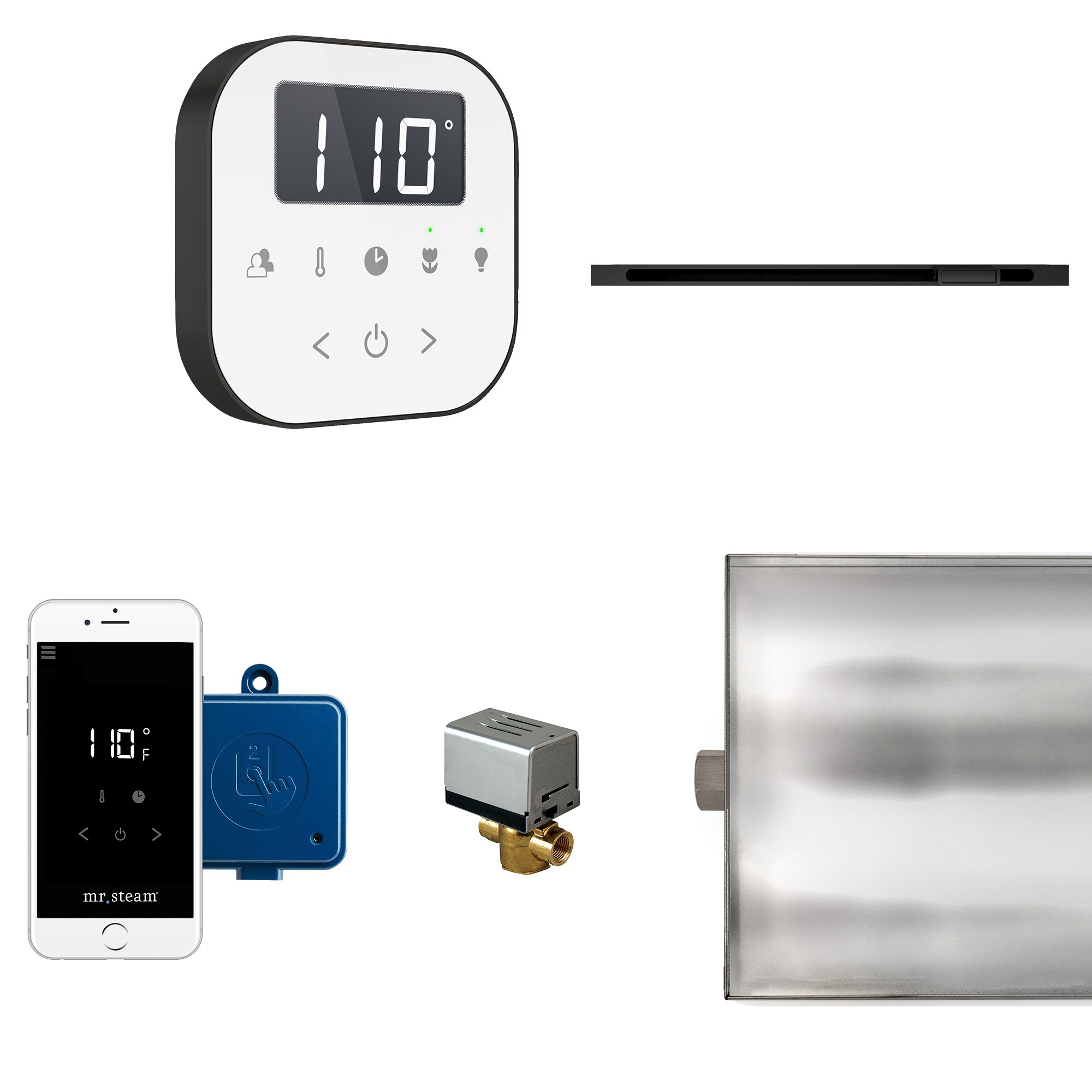 Mr. Steam ABTLRLWHMB 120-Watt White Matte Black Steam generator control kit