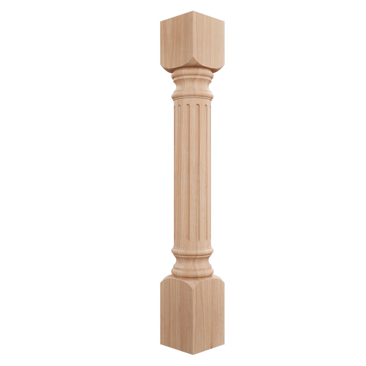Ekena Millwork COL05X05X35RICH Richmond Fluted Cabinet Column 3-ft x 5-in Unfinished Cherry Wood Fluted Square Column