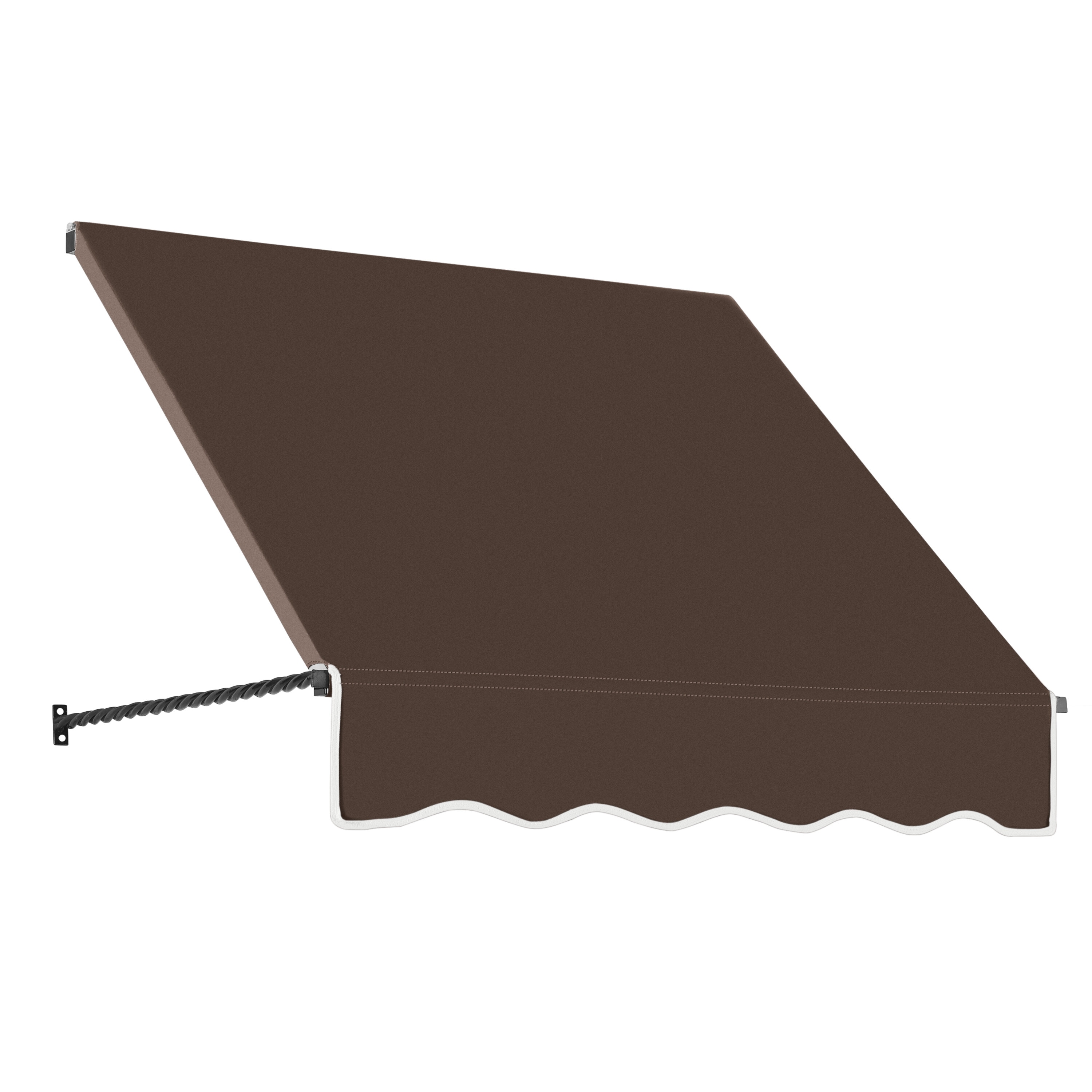 Awntech SANT32-L-3BRN Santa Fe 40.5-in Wide x 24-in Projection x 44-in Height Fabric Brown Solid Fixed Window/Door Awning