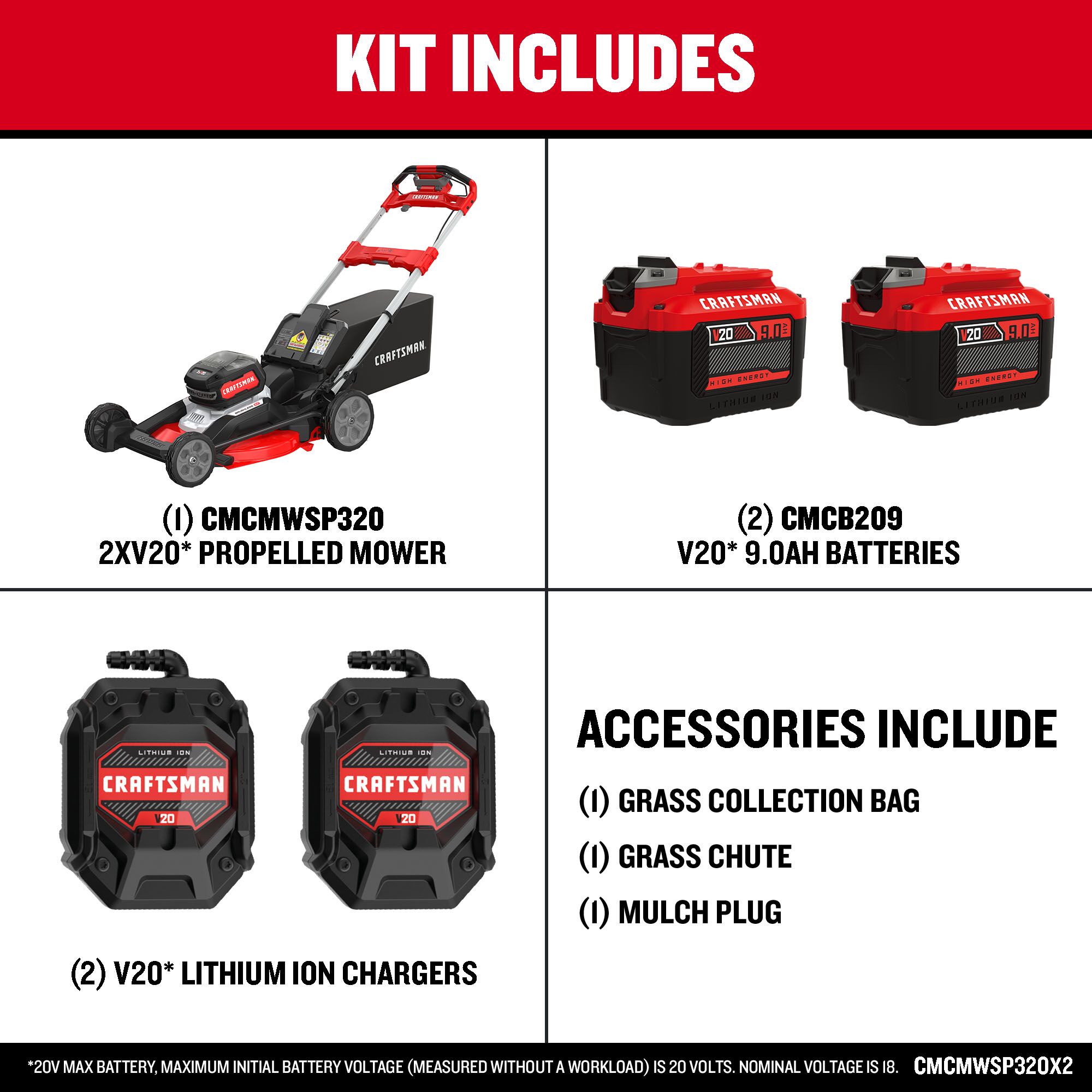 CRAFTSMAN CMCMWSP320X2 Cordless-Elec-Push-Mowers - View #4