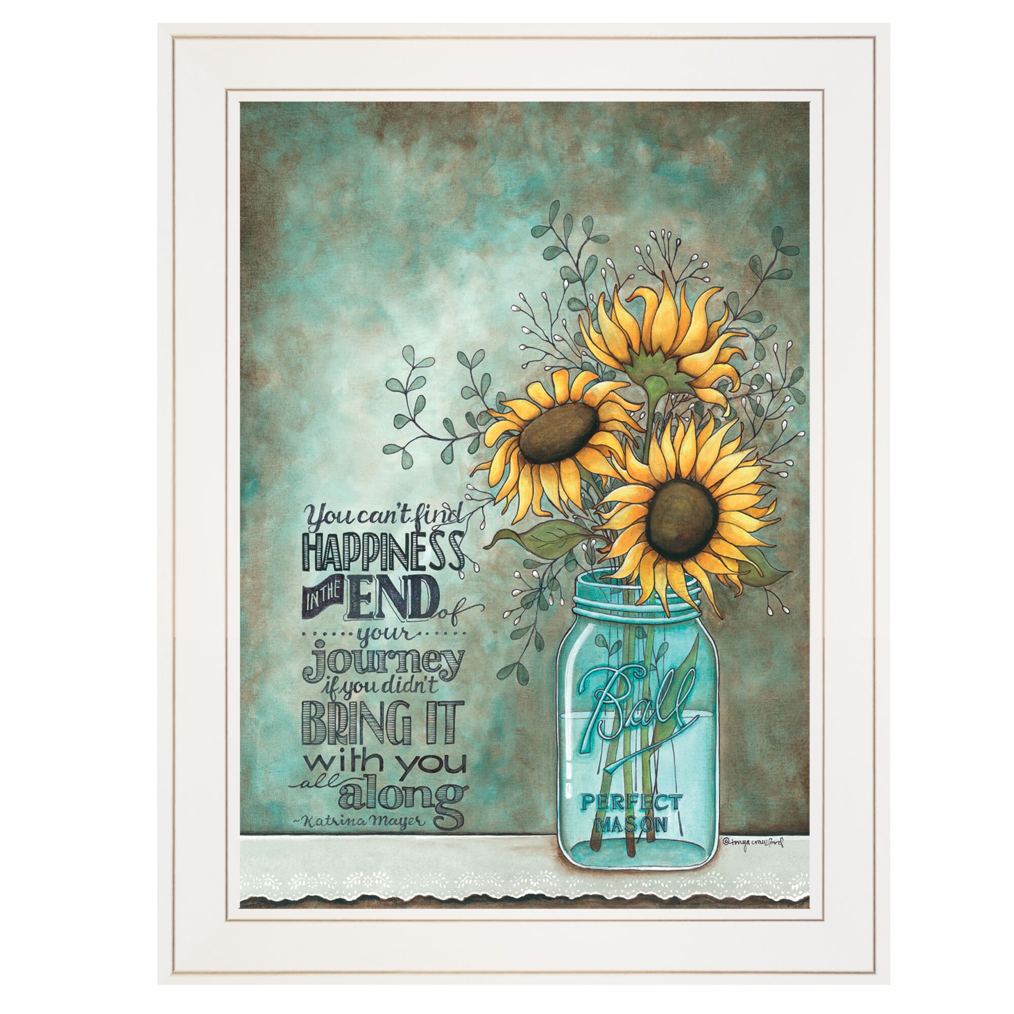 Trendy Decor 4U TLC340-226G All Along Tonya Crawford White Wood Framed 19-in H x 15-in W Inspirational Paper Print