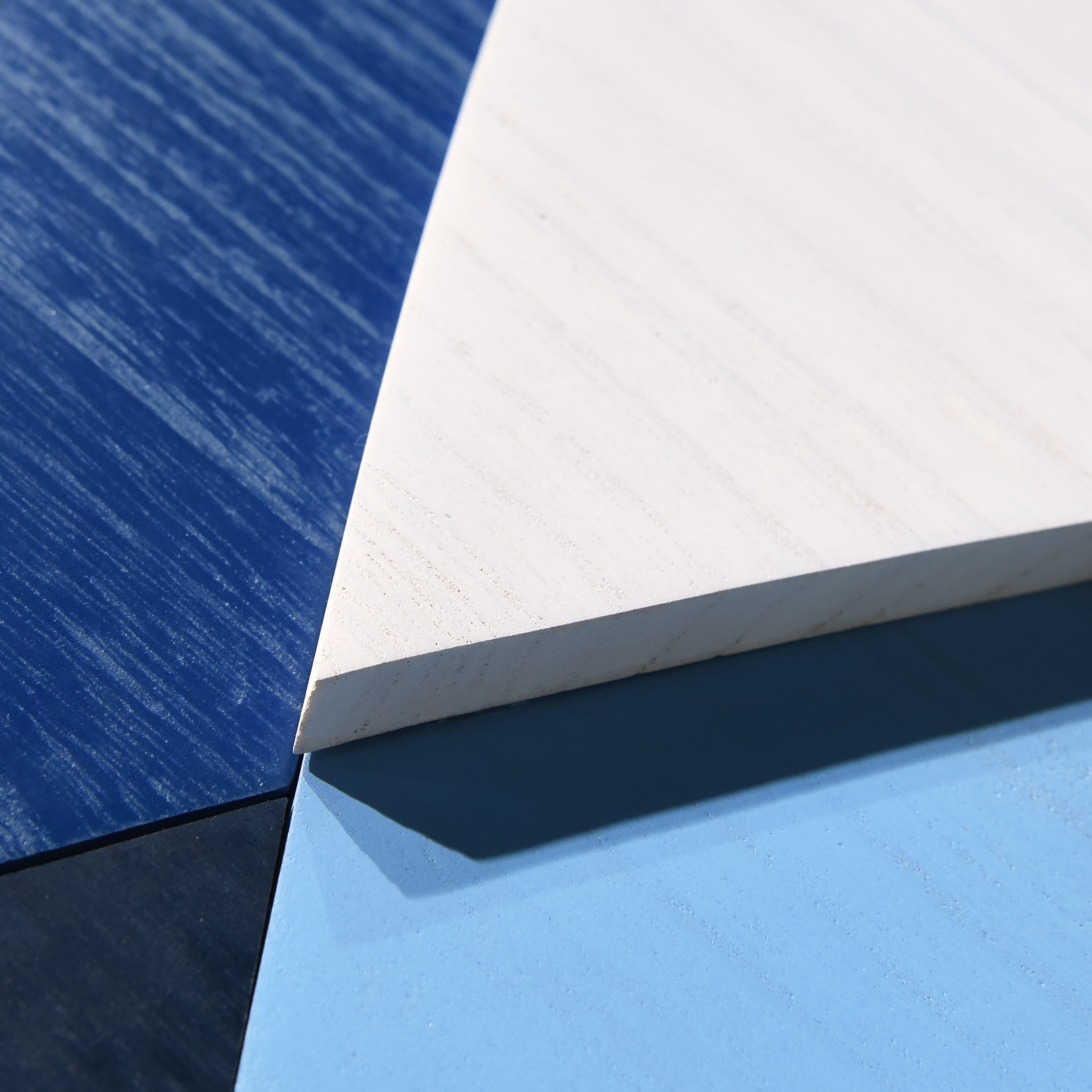 36 in. x 24 in. Blue and Gray Abstract Wood Wall Art