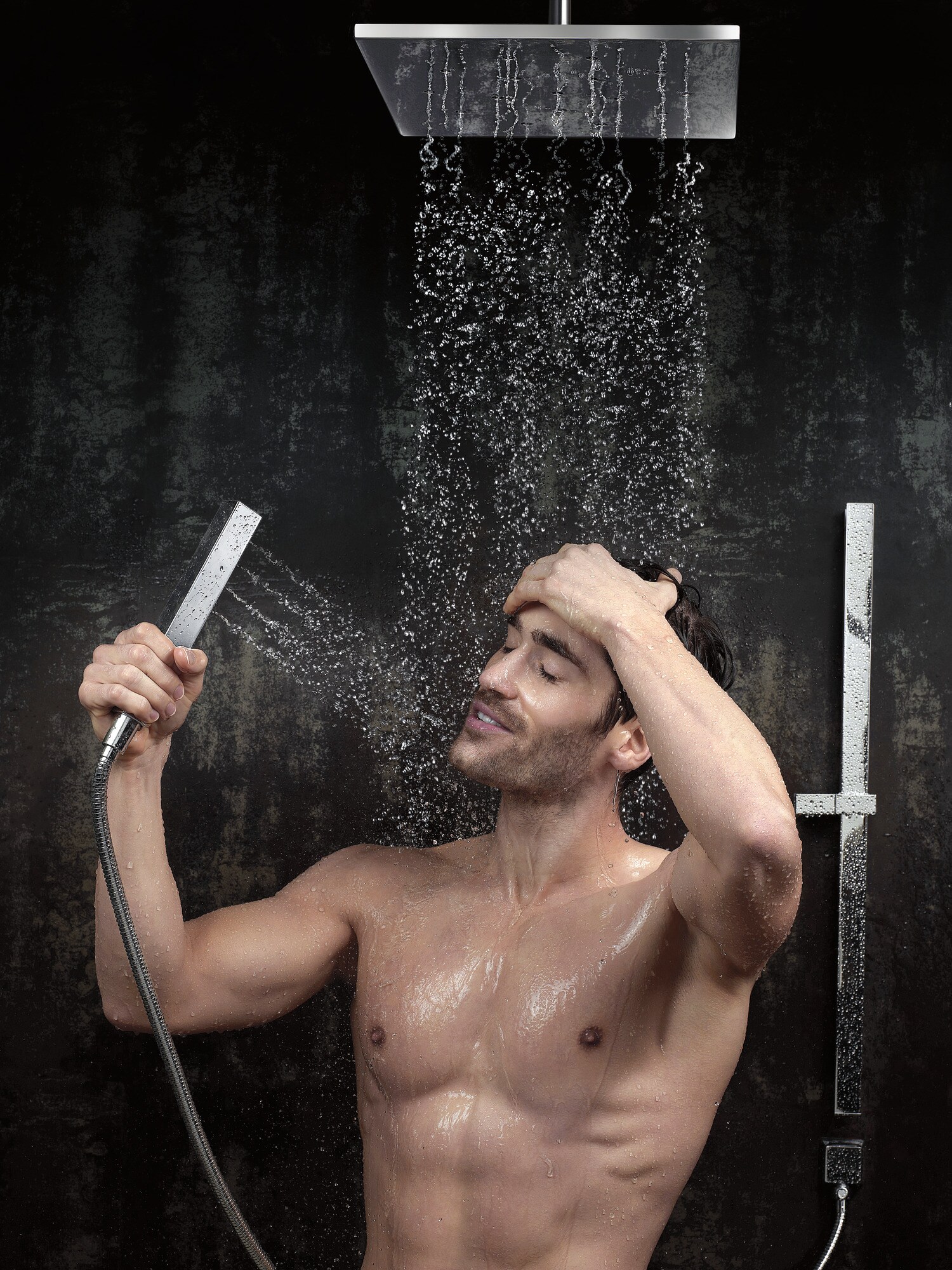 Champagne Bronze Ceiling-Mount Shower Arm and Flange
