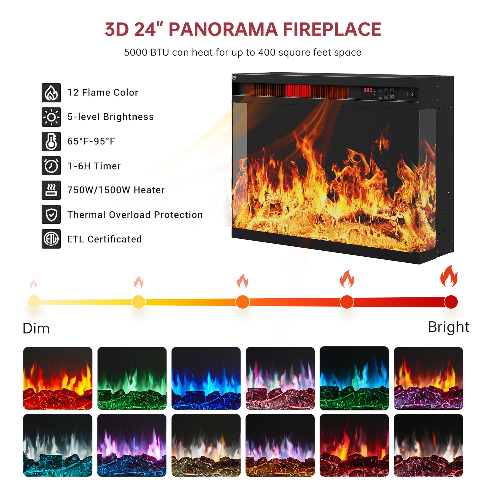 AOXUN H21022GR+H20022 Electric-Fireplaces - View #2