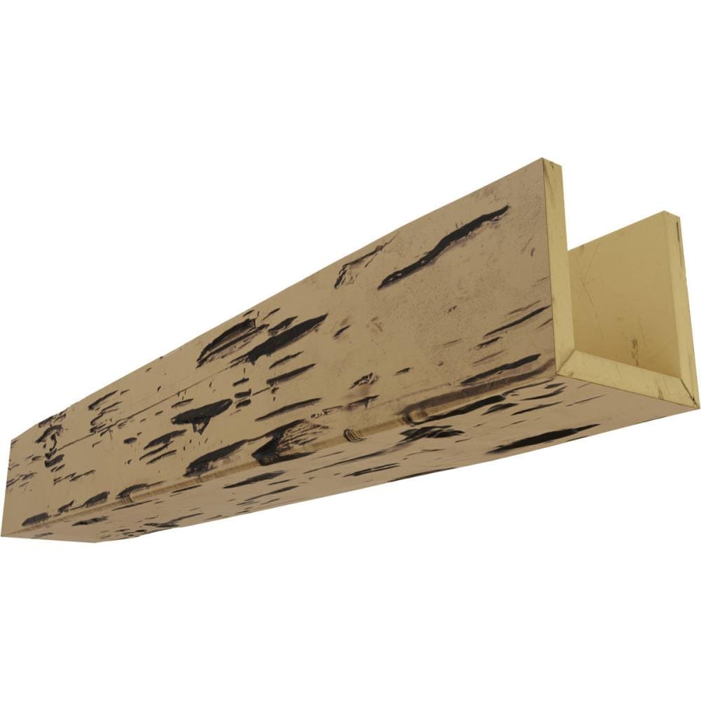 Ekena Millwork BMPC3C0100X100X096NG Pecky Cypress 10-in x 10-in x 96-in Natural Golden Oak Finished Polyurethane U-Shaped Decorative Beam