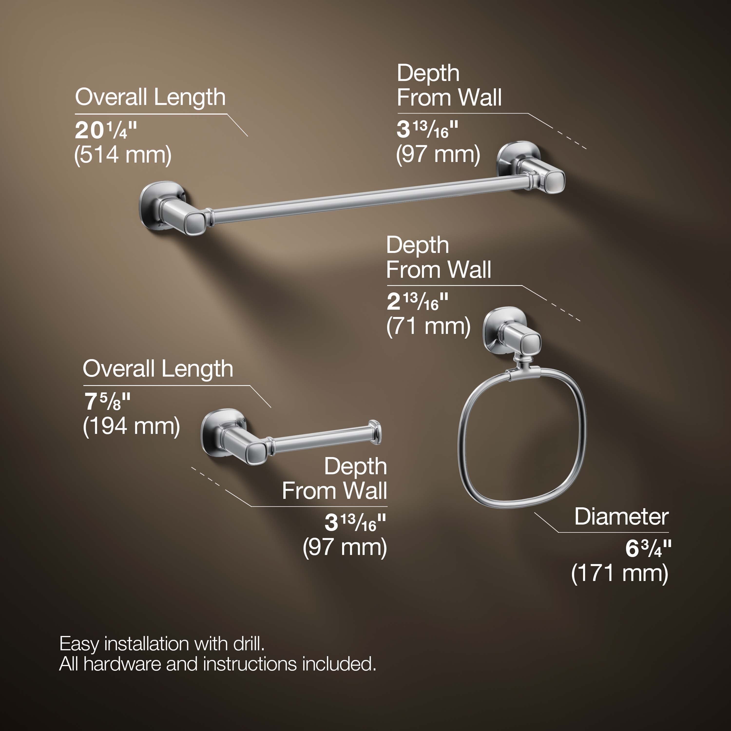 KOHLER R31070-CP Decorative-Bath-Hardware-Kits - View #3